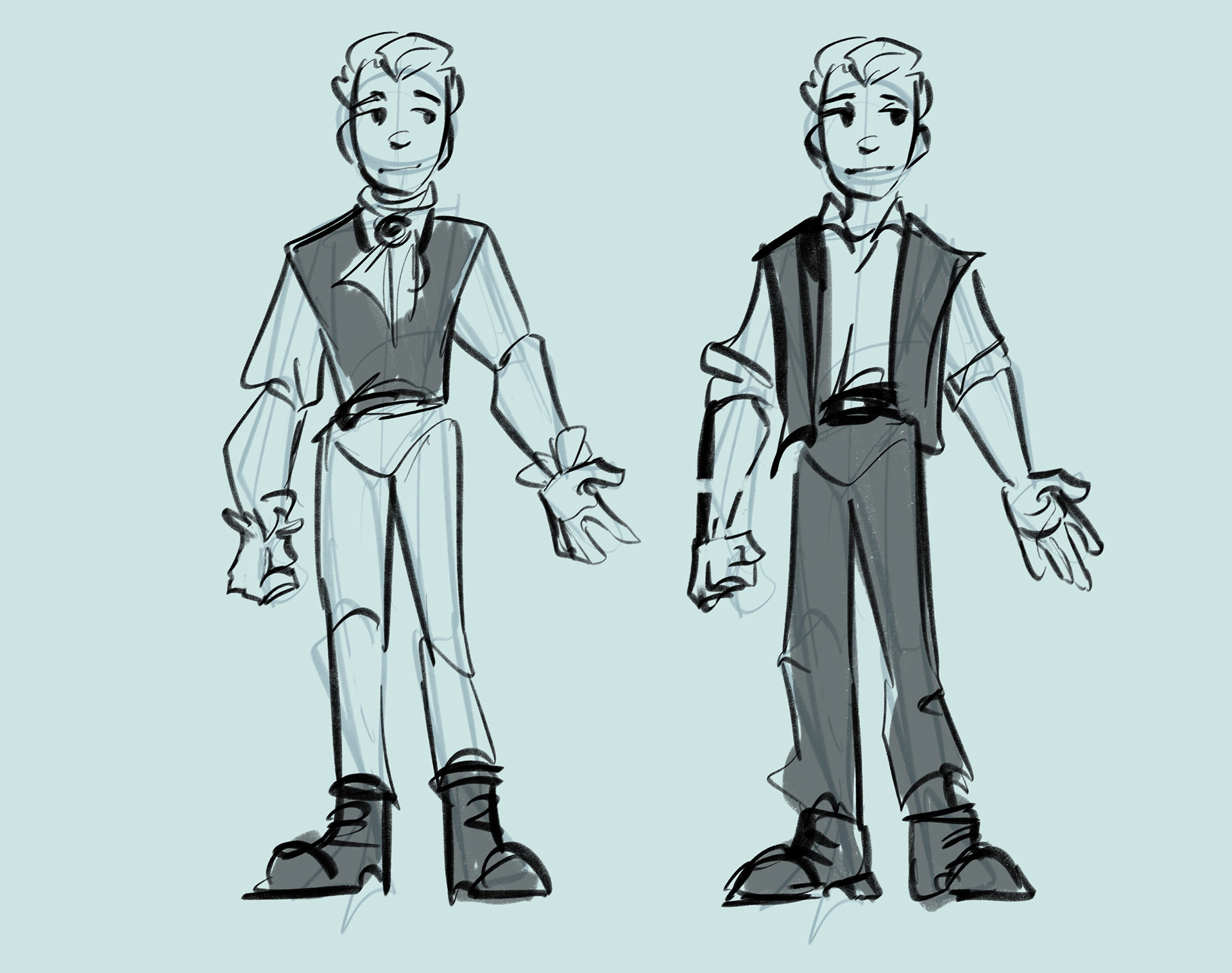 Costume/Outfit concept sketches for Jack