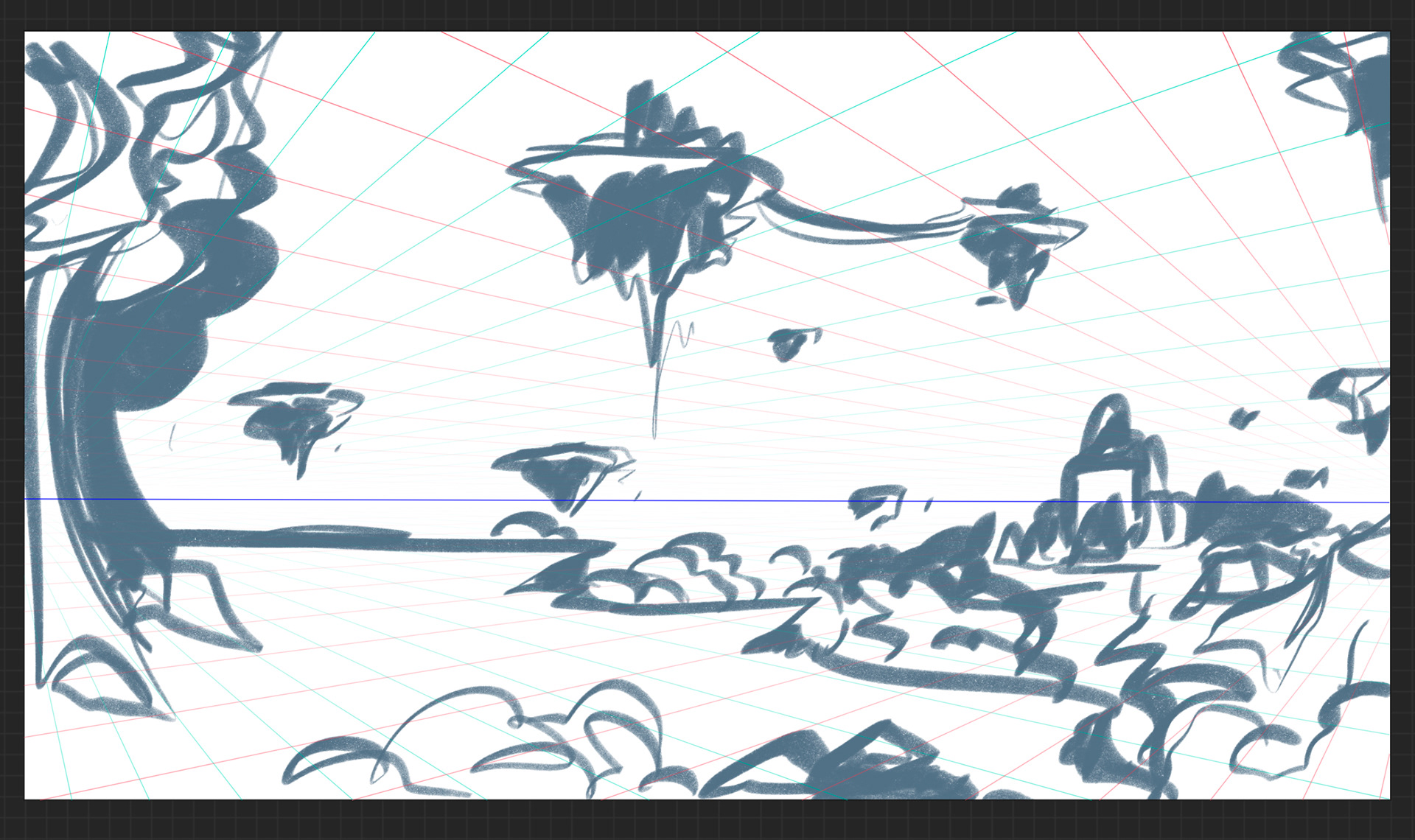 Environment concept of a view over a hill