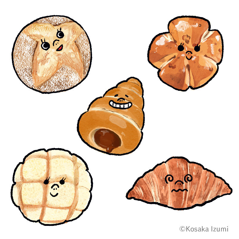 LINEスタンプ　パン作りのスタンプ