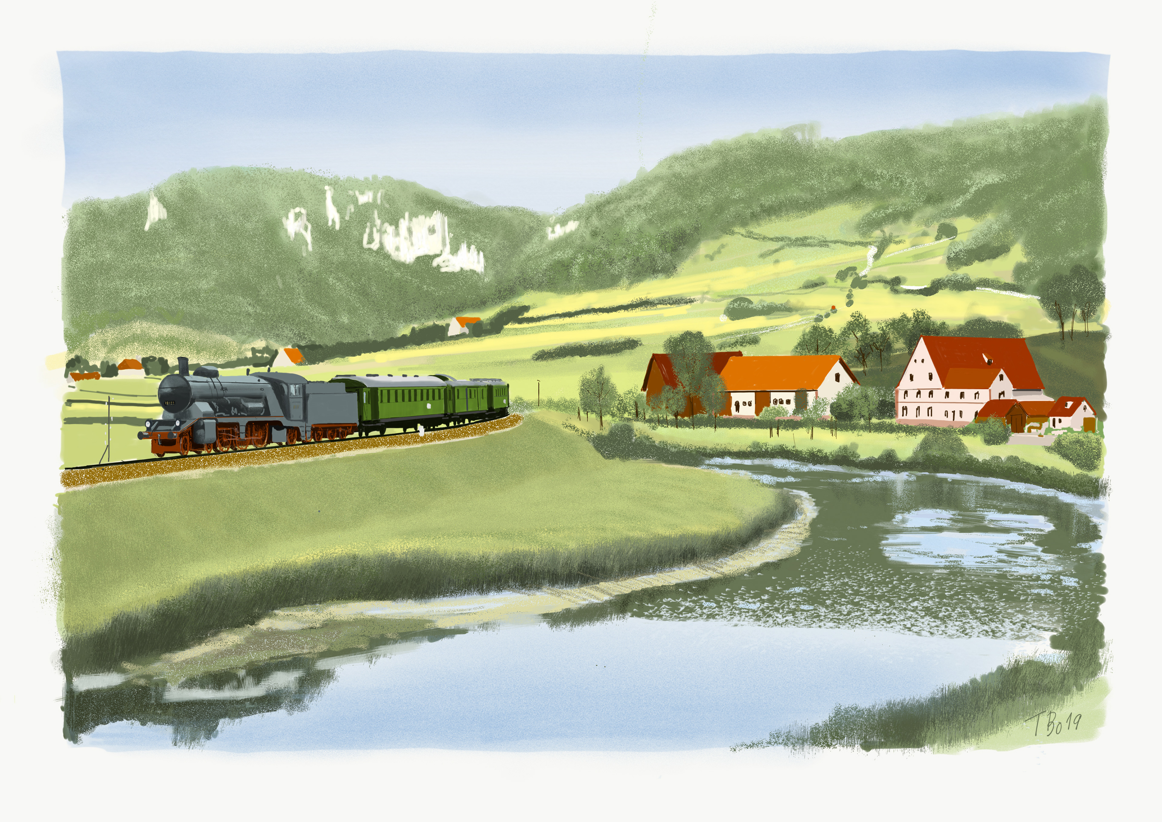 Express train near Neidinger Mill