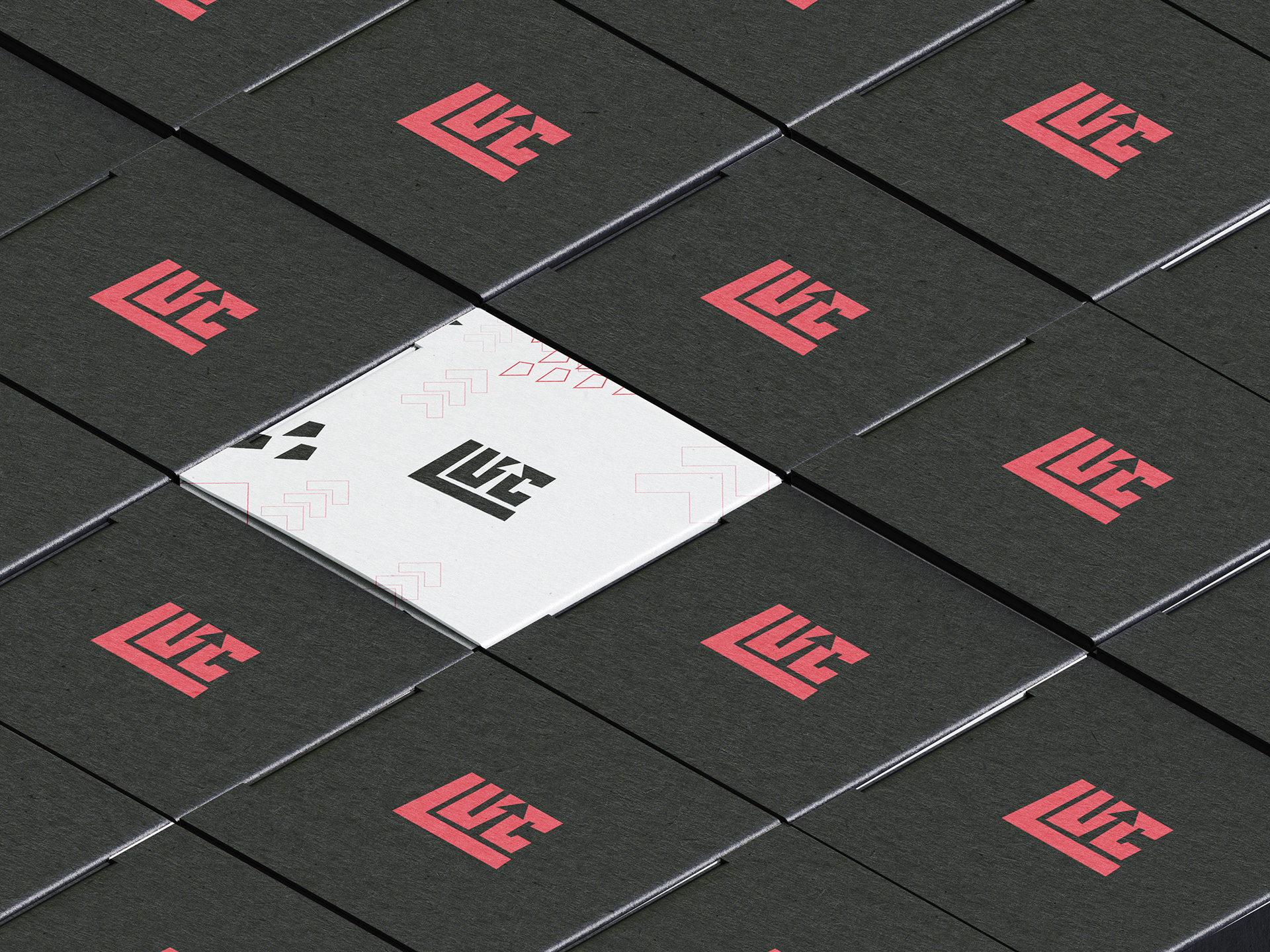 LEVEL UP CAPS Packaging Box Top View In A Row White