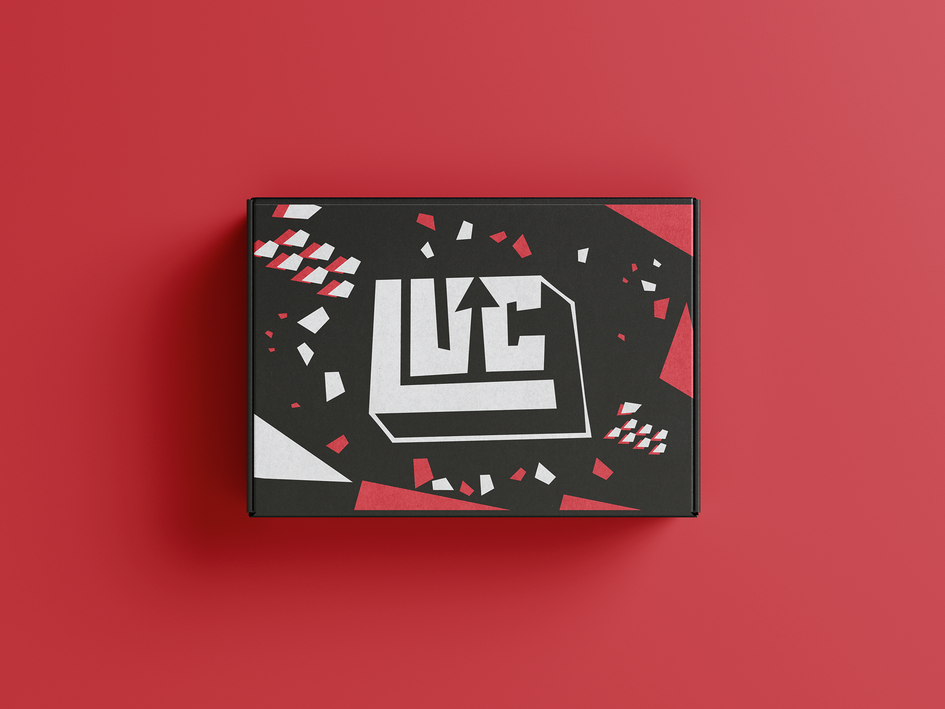 LEVEL UP CAPS Packaging Box Top View Black
