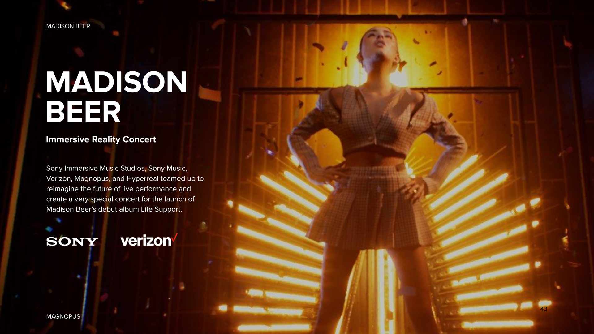MAGNOPUS Pitch Deck "Madison Beer" Sample layout
