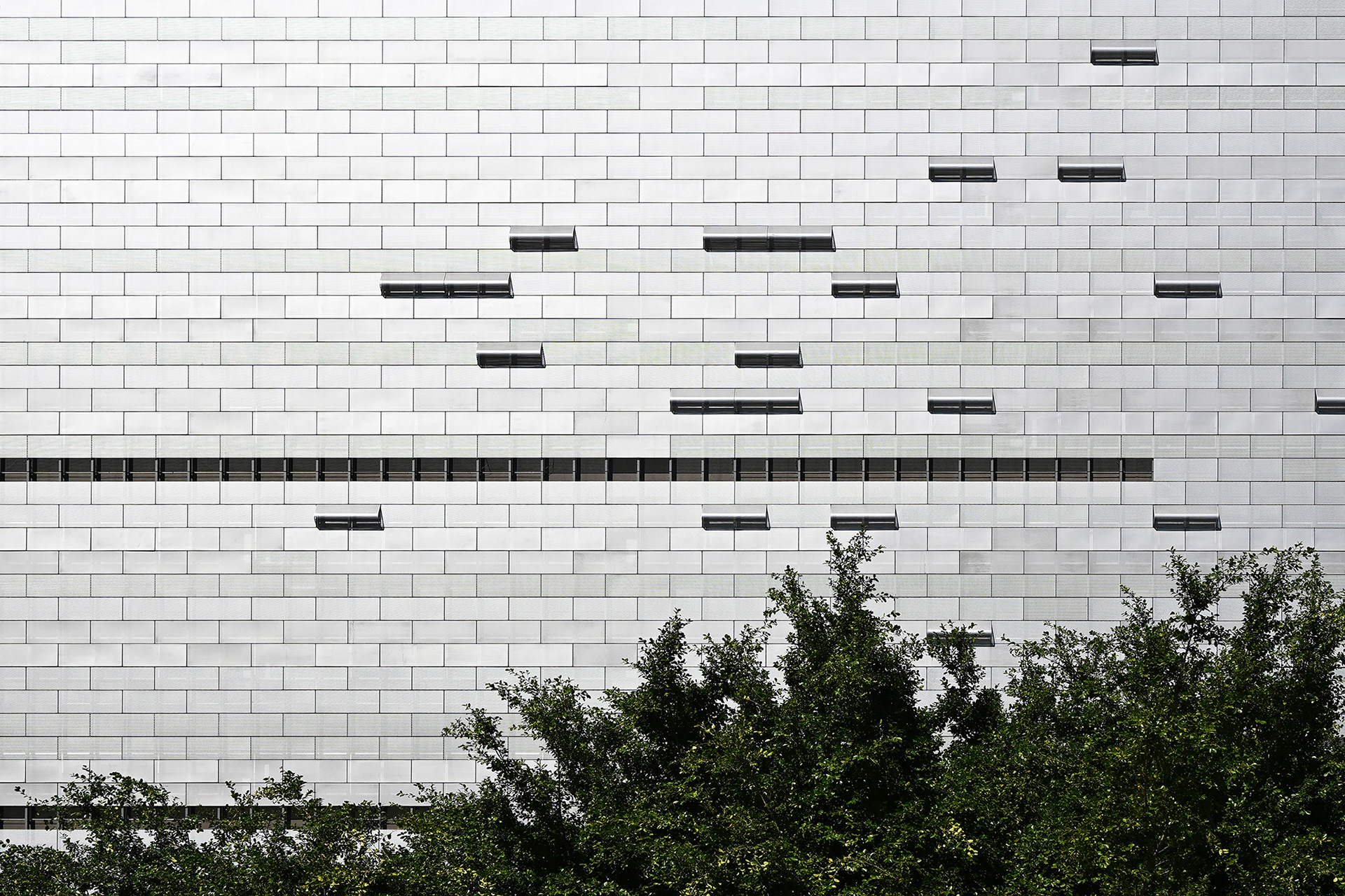 Caltrans Building detail, downtown, Los Angeles, black and white photograph