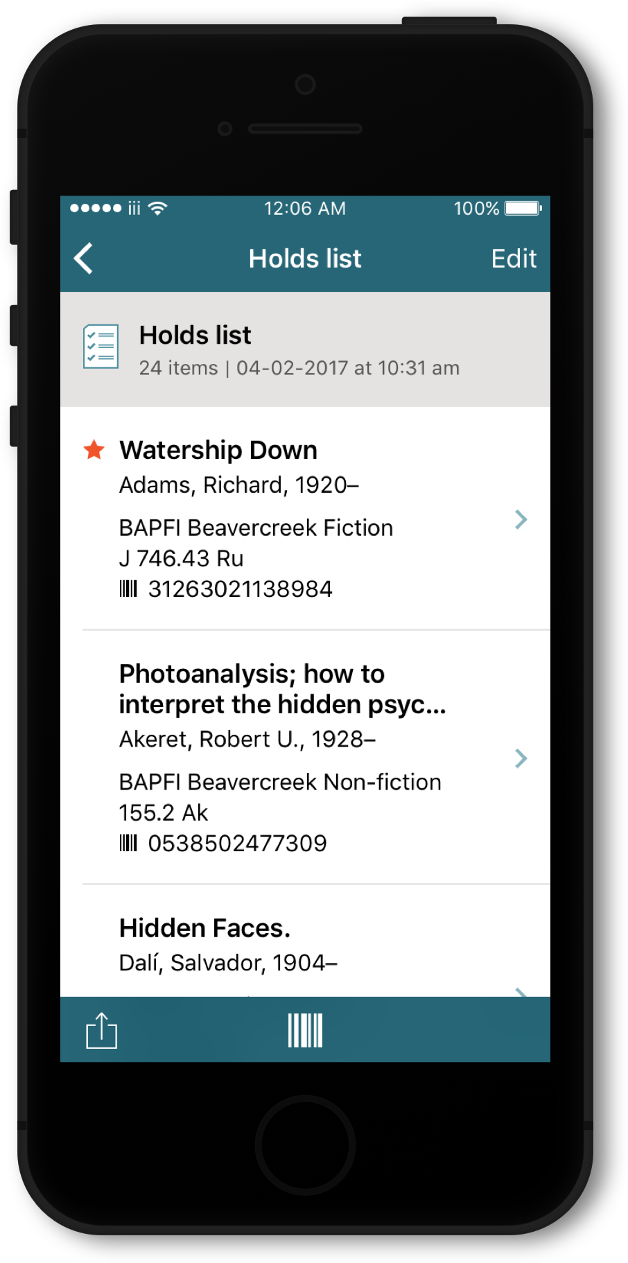 An individual list in Mobile Worklists