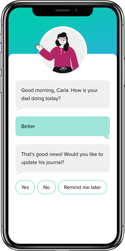 AI Assistant asking how the user's dad is doing