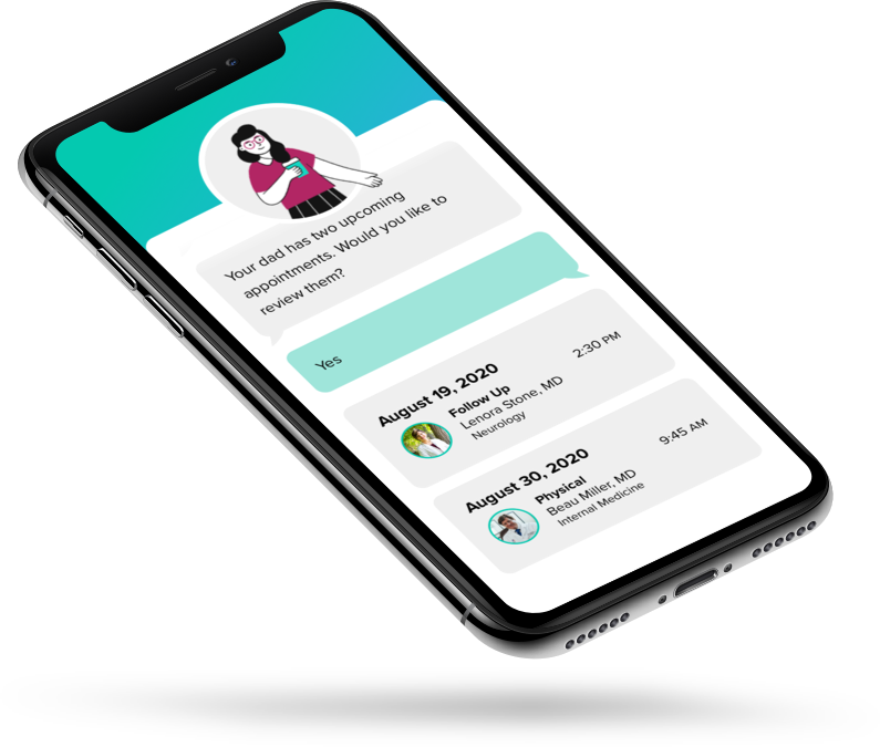 The AI assistant showing appointment reminders