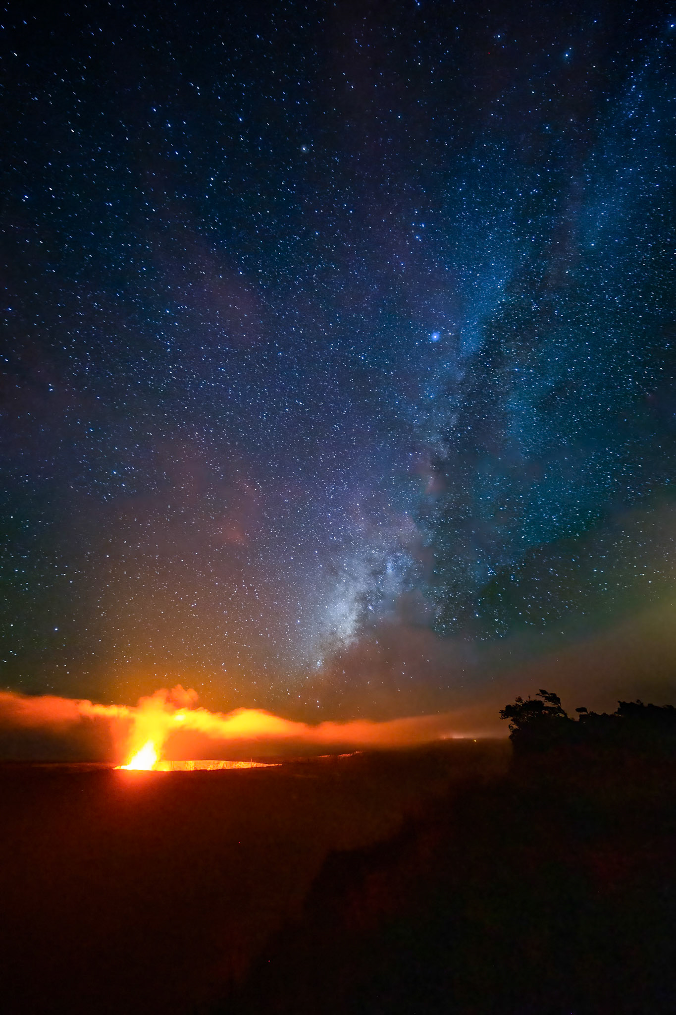 Kilauea Erupts into the Night Sky