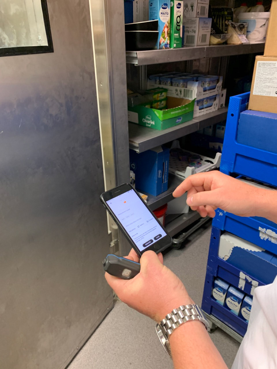 Staff is using the app to performing a task