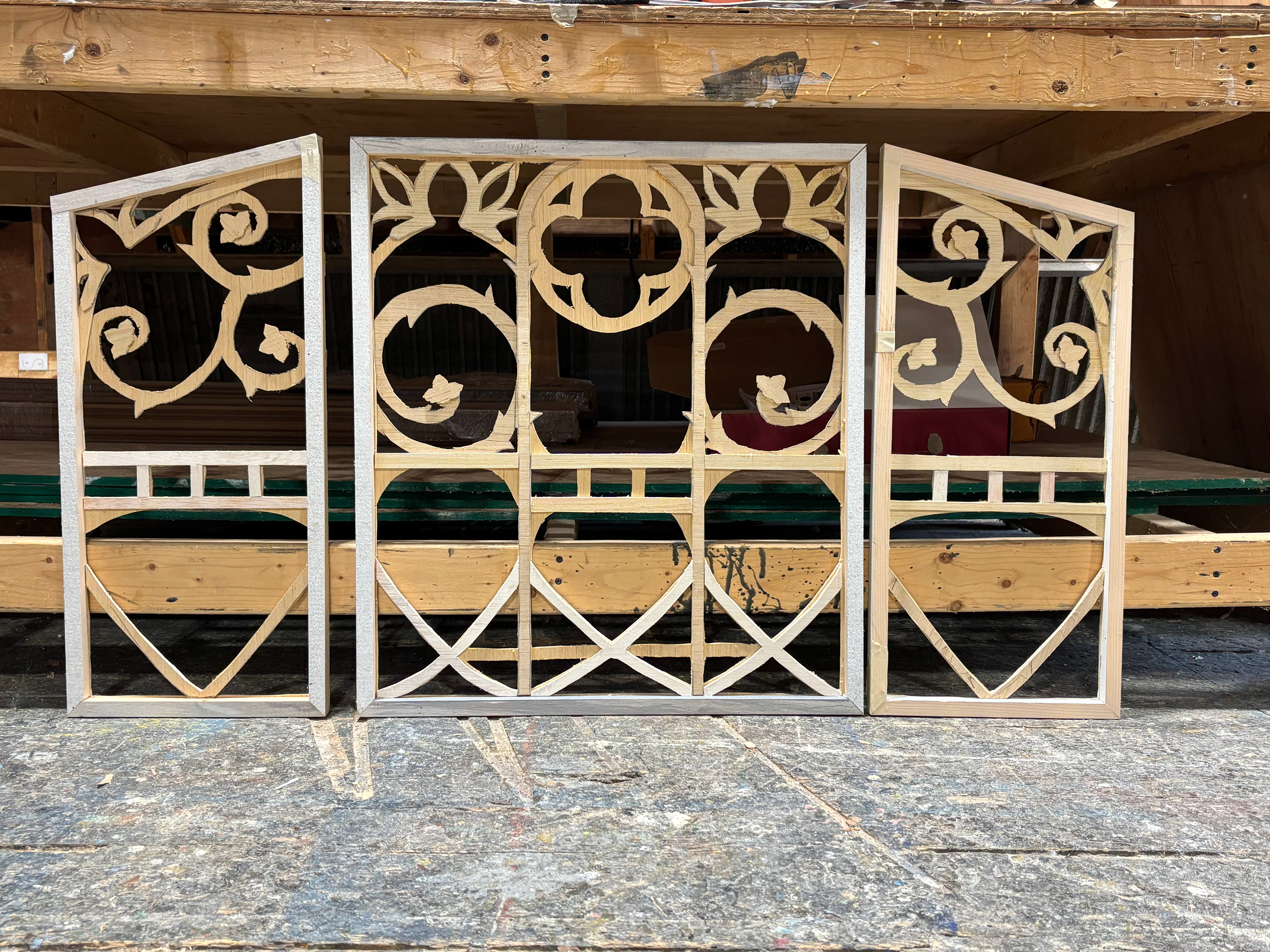 All pieces were cut out of 1"x4" and Luan