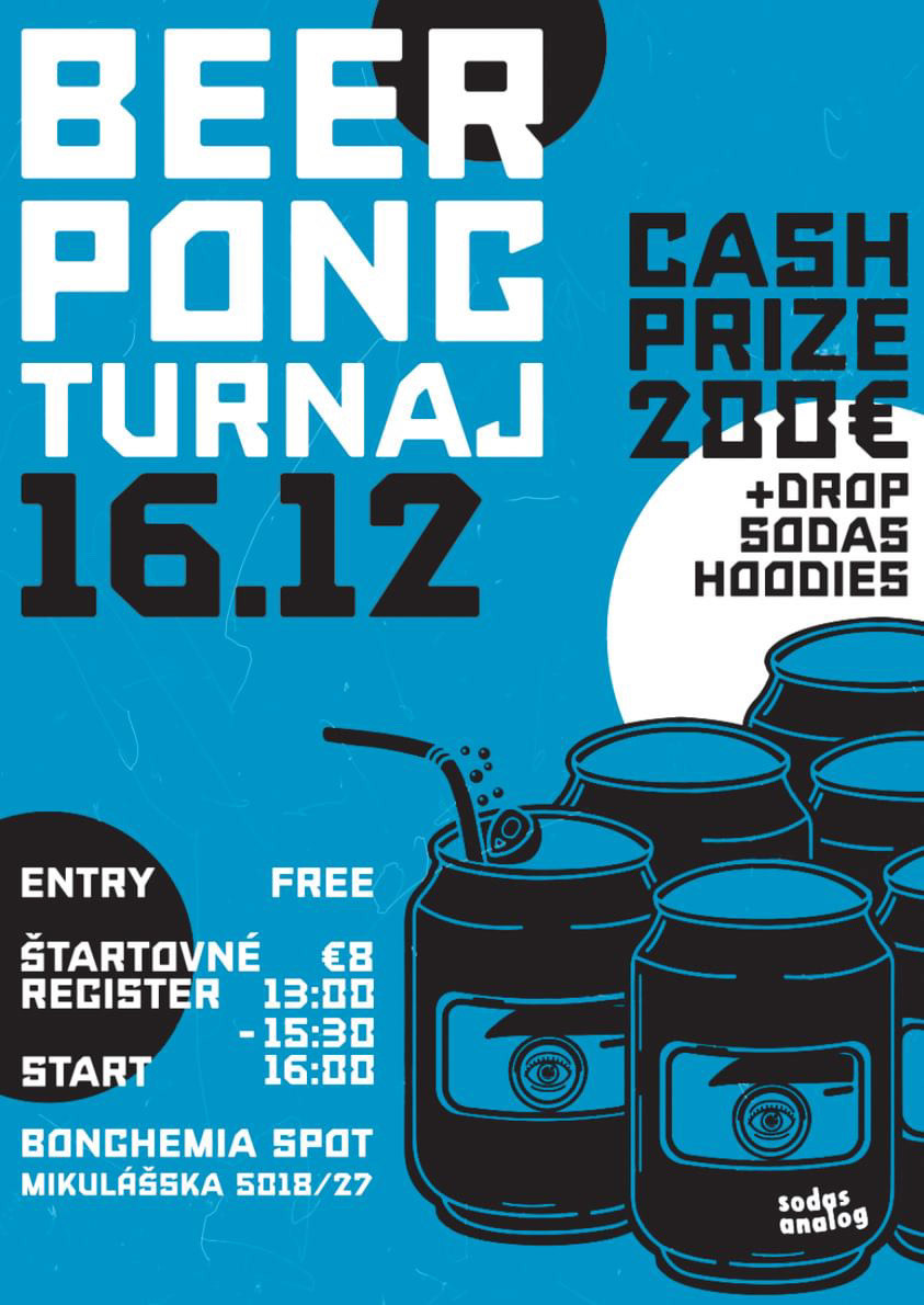 2nd Poster for Sodas Analog Beer pong competition 