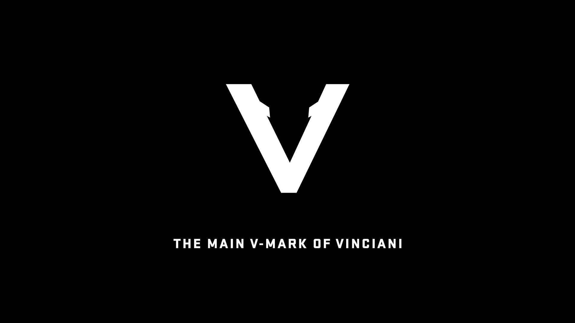 VINCIANI V-Mark, the primary signature logo of the House of Vinciani, representing the brand's visual identity, strength, discipline and premium minimalist design.