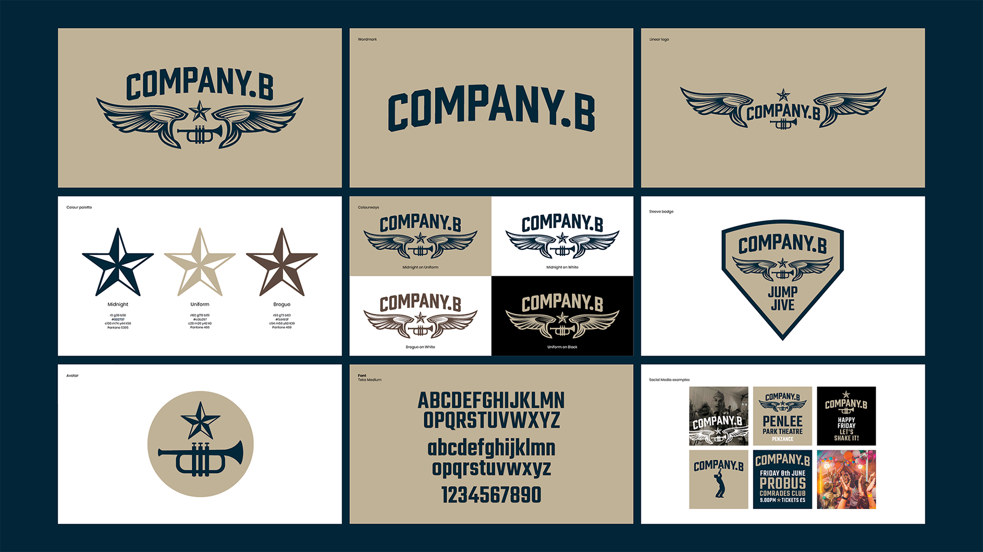 Selected pages from the Company B brand book.