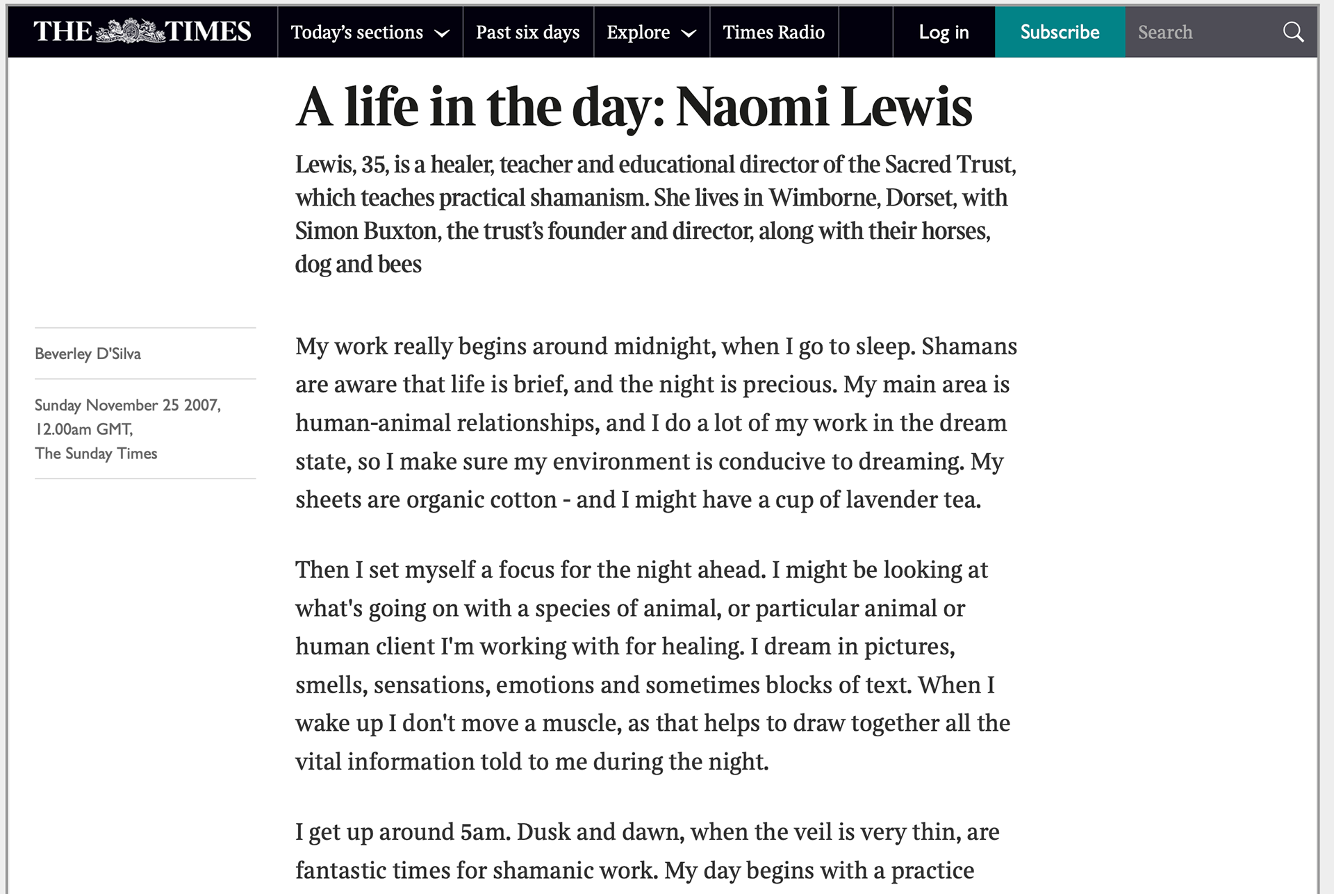 The Time's Article | Naomi Lewis Part 1 