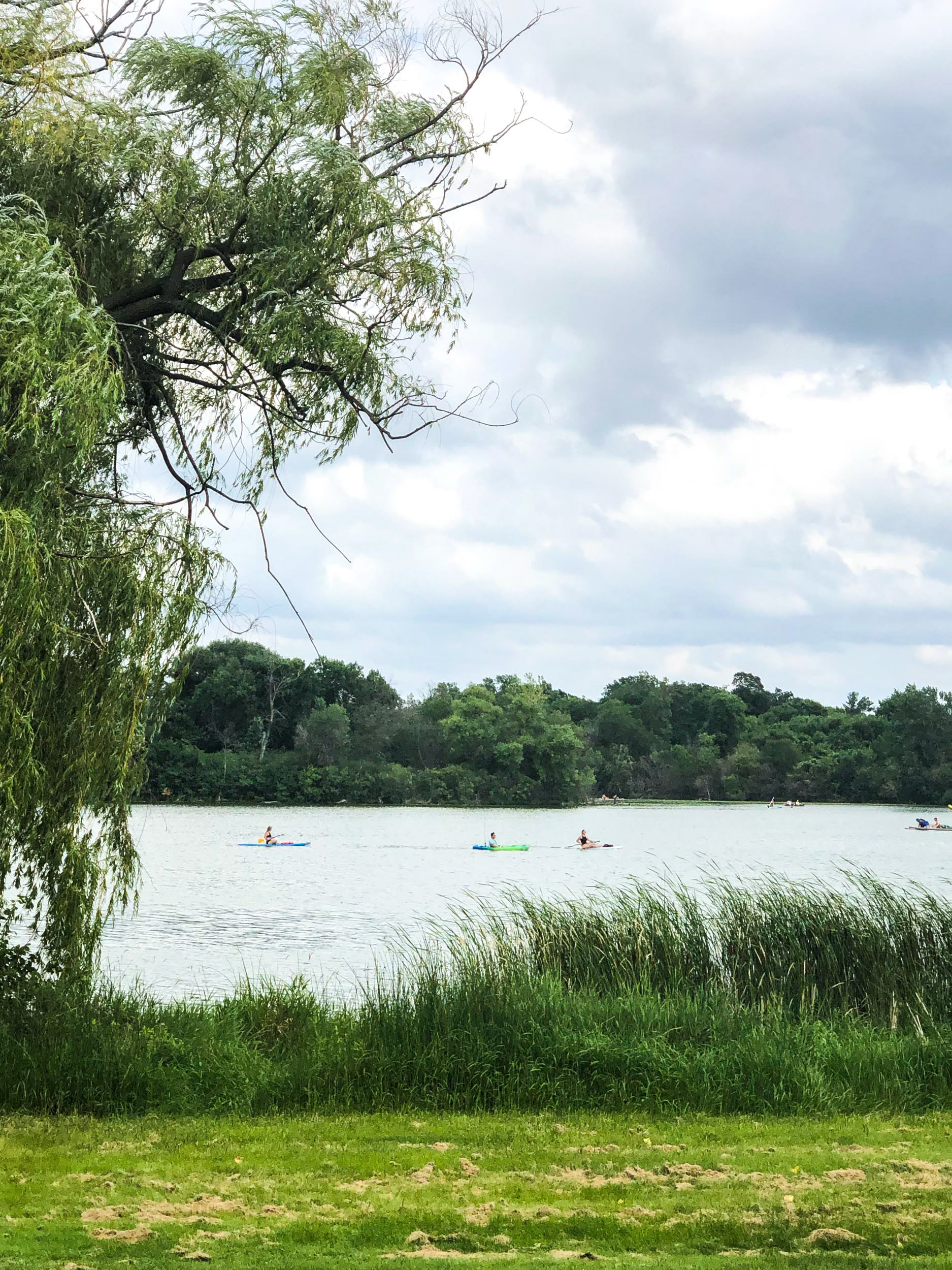 kayakers on a lake in minneapolis