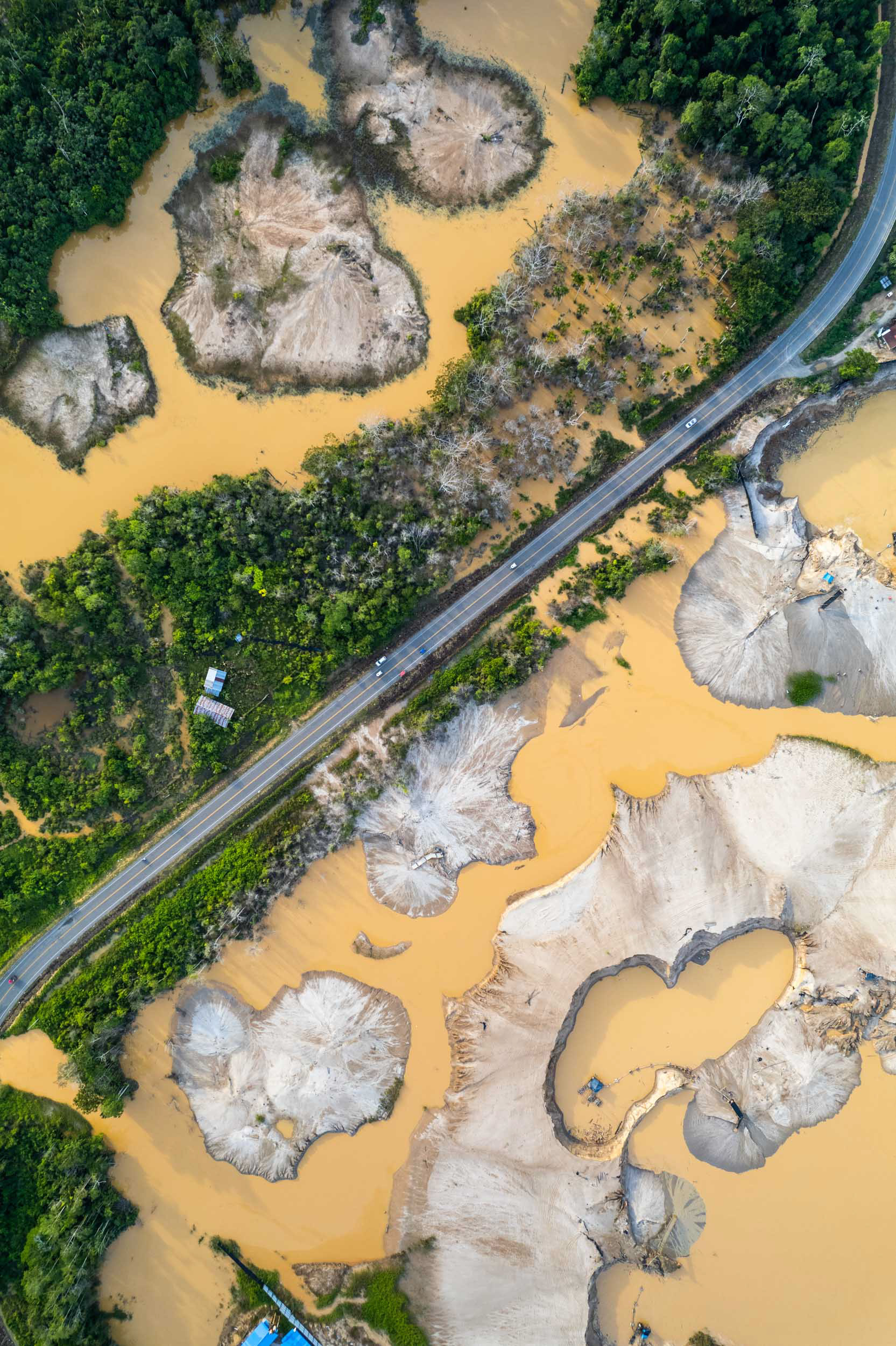 Gold mining destruction in the Peruvian Amazon.