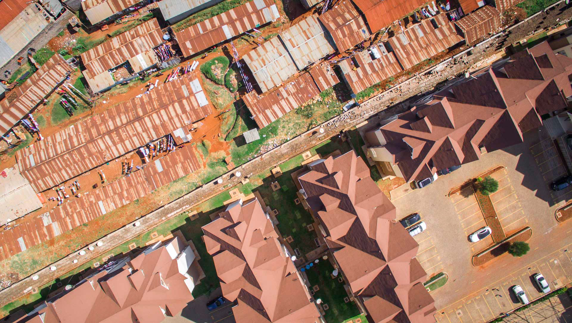 pink houses and orange slums in nairobi