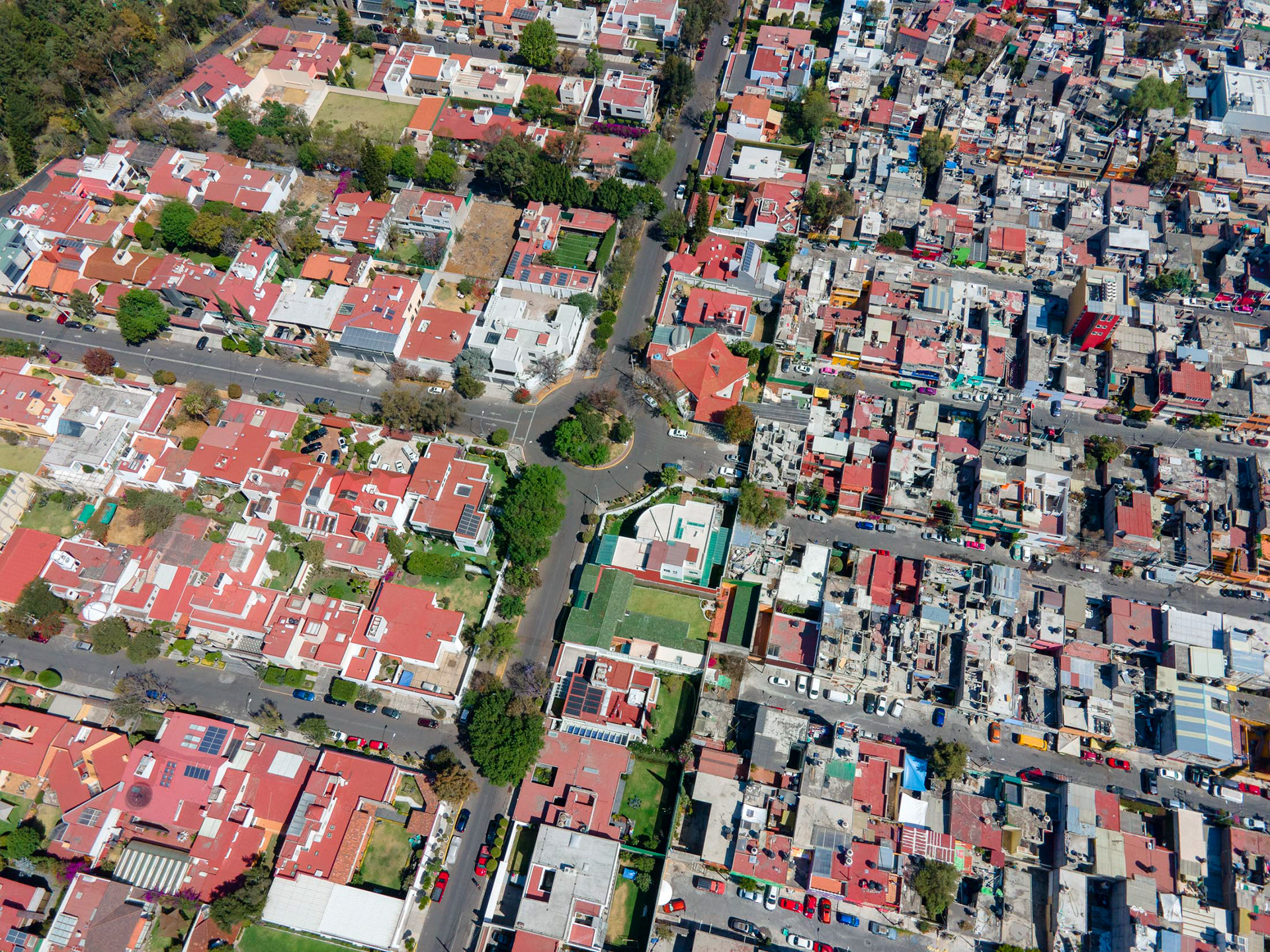 aerial view of inequality in mexico city