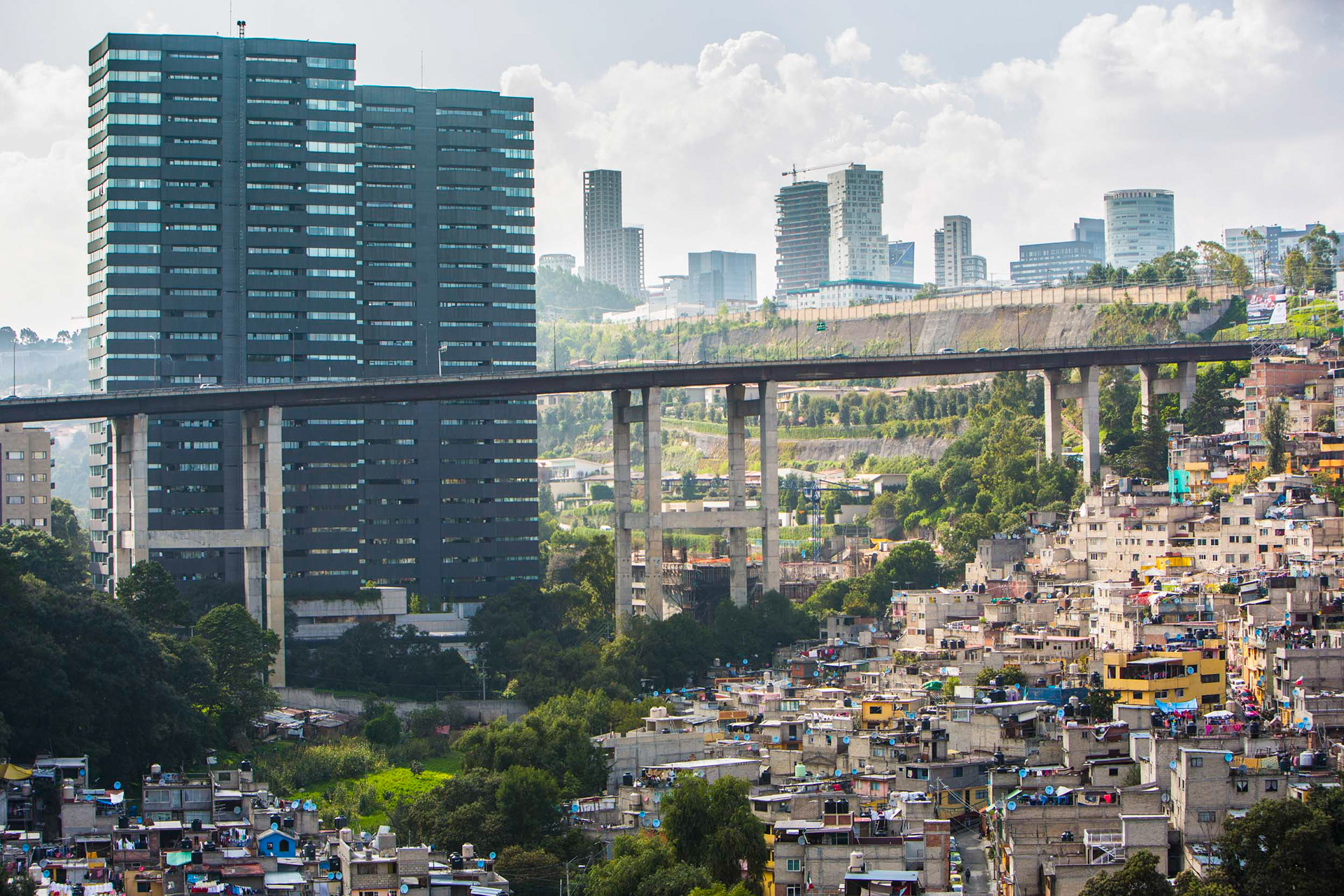 skyscrapers and slums in mexico city