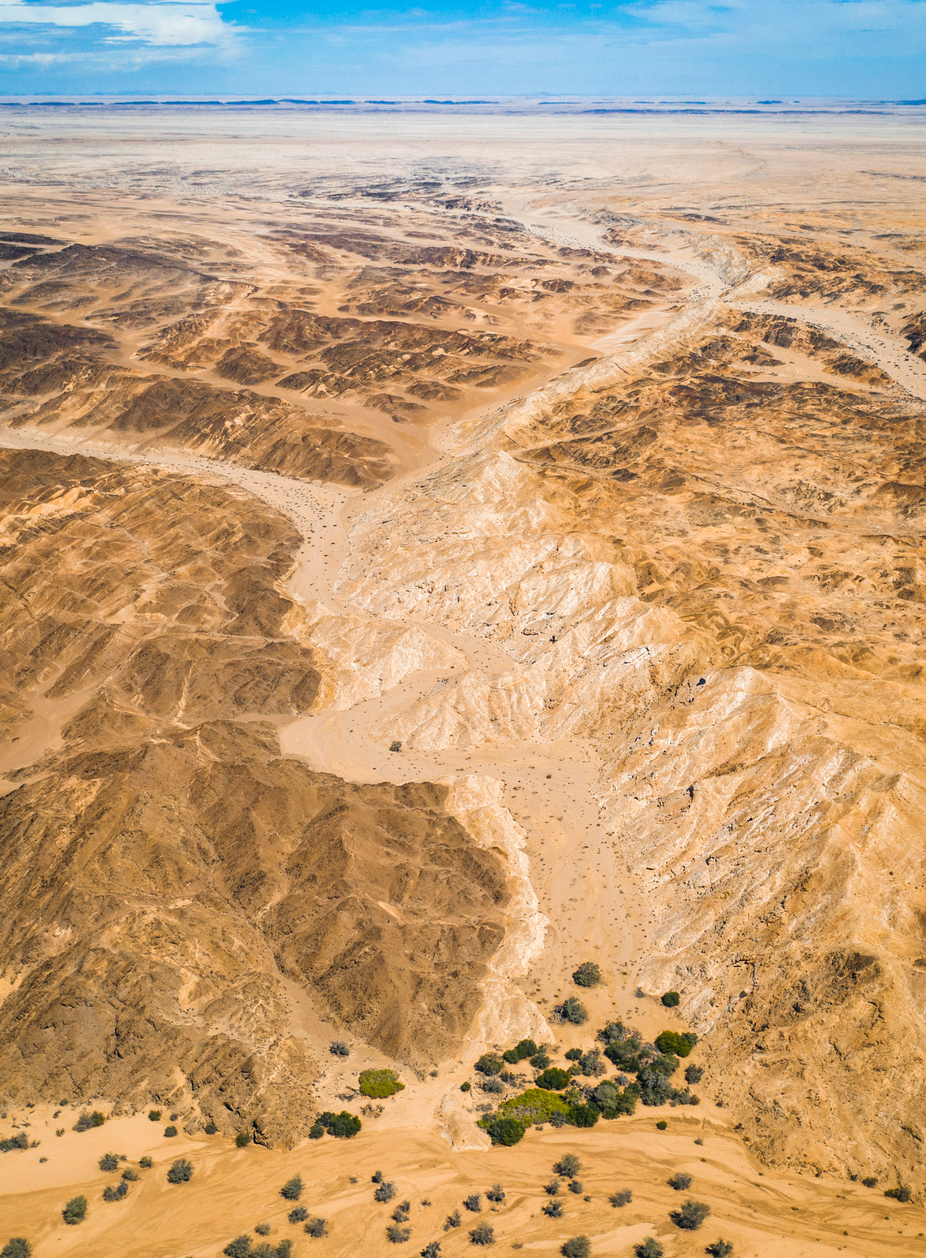 aerial view of a canyon in the desert