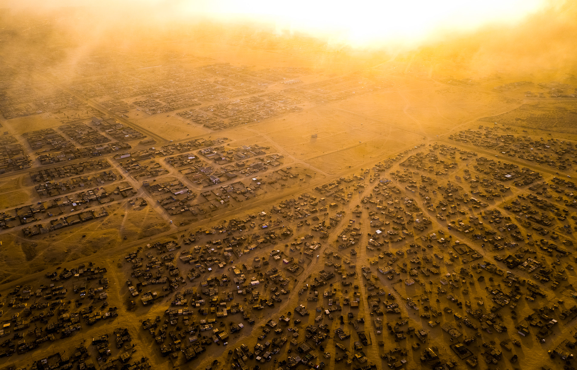 aerial view of a slum in swakopmund