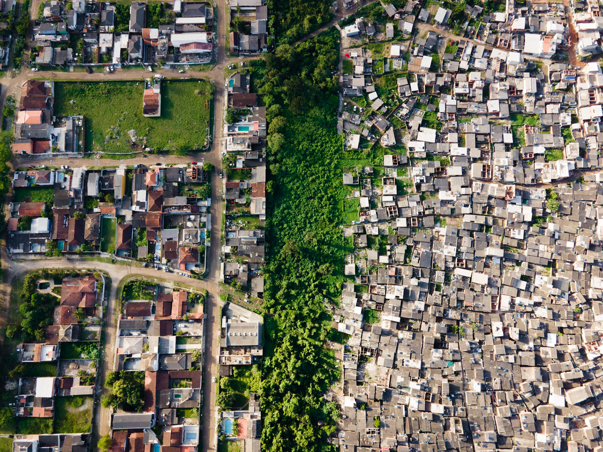 Inequality in Santos, Guaruja, Brazil.