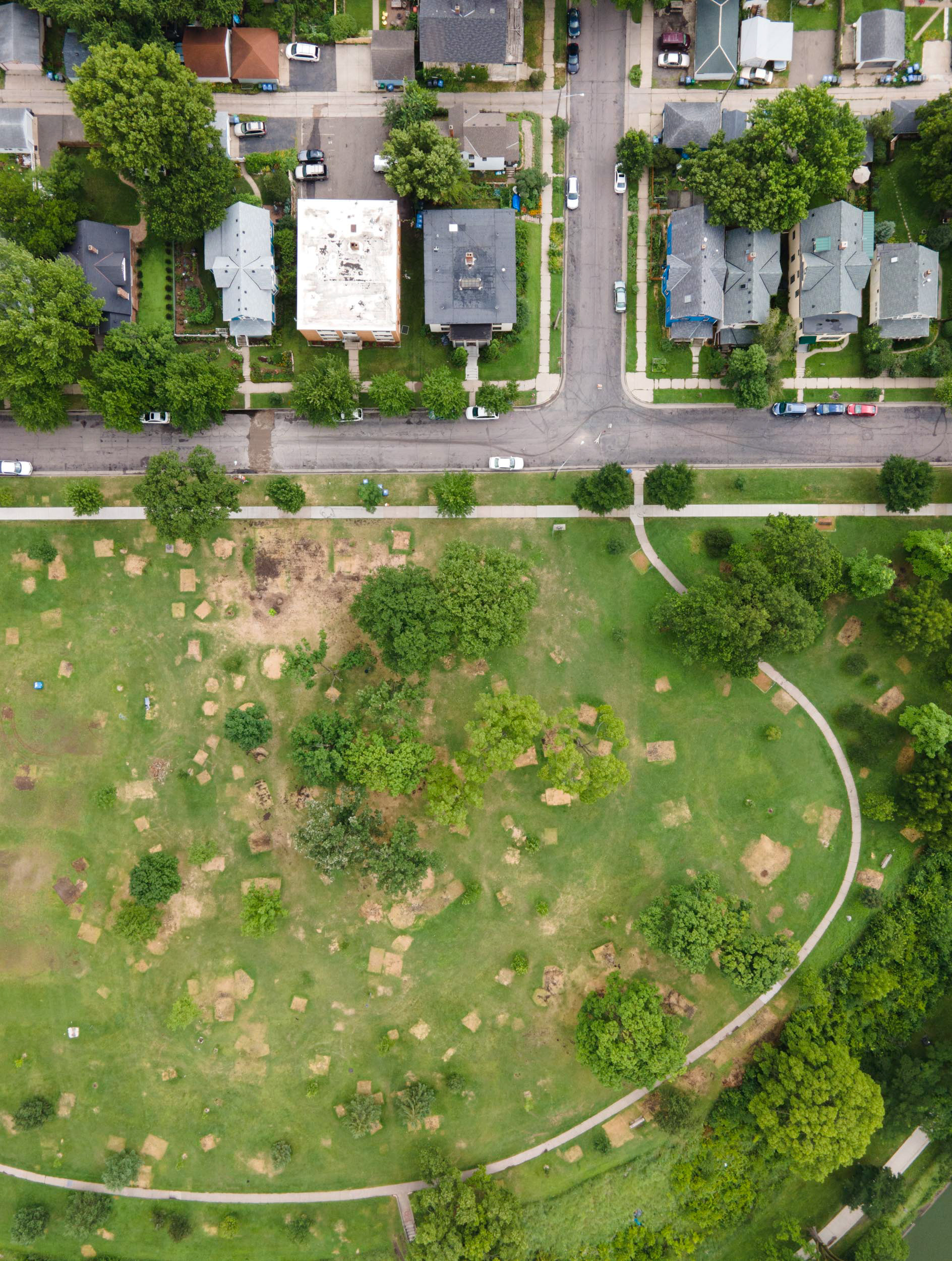 aerial view of homeless tents in minneapolisaerial view of homeless tents in minneapolis