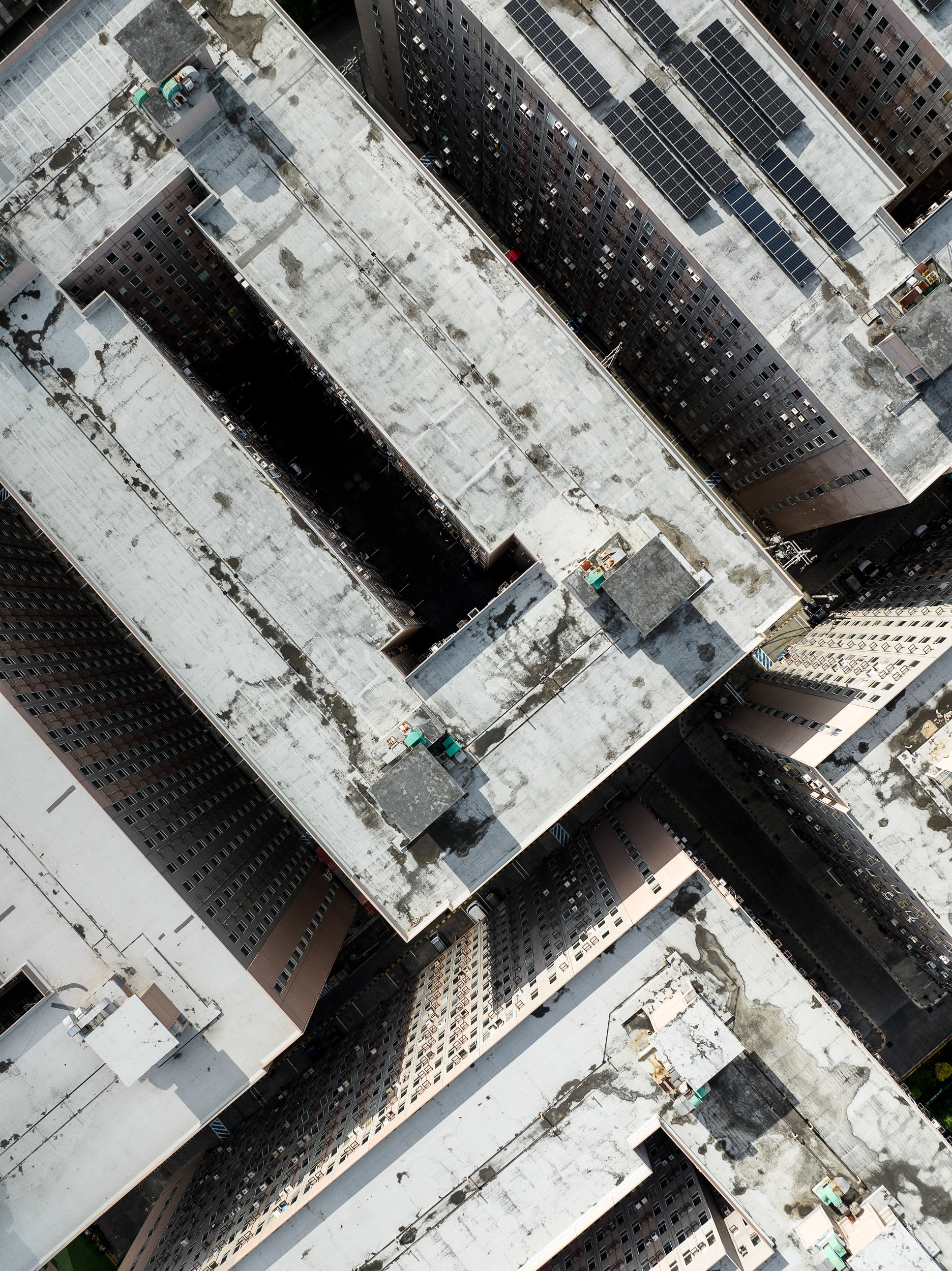 Brutalist social housing blocks in Manila's port area.