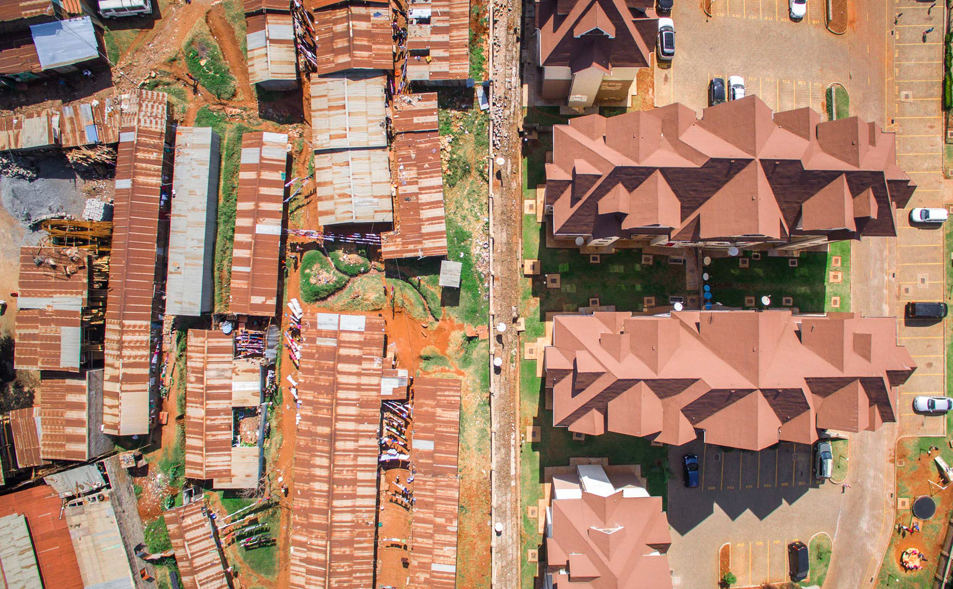 pink houses and orange slums in nairobi
