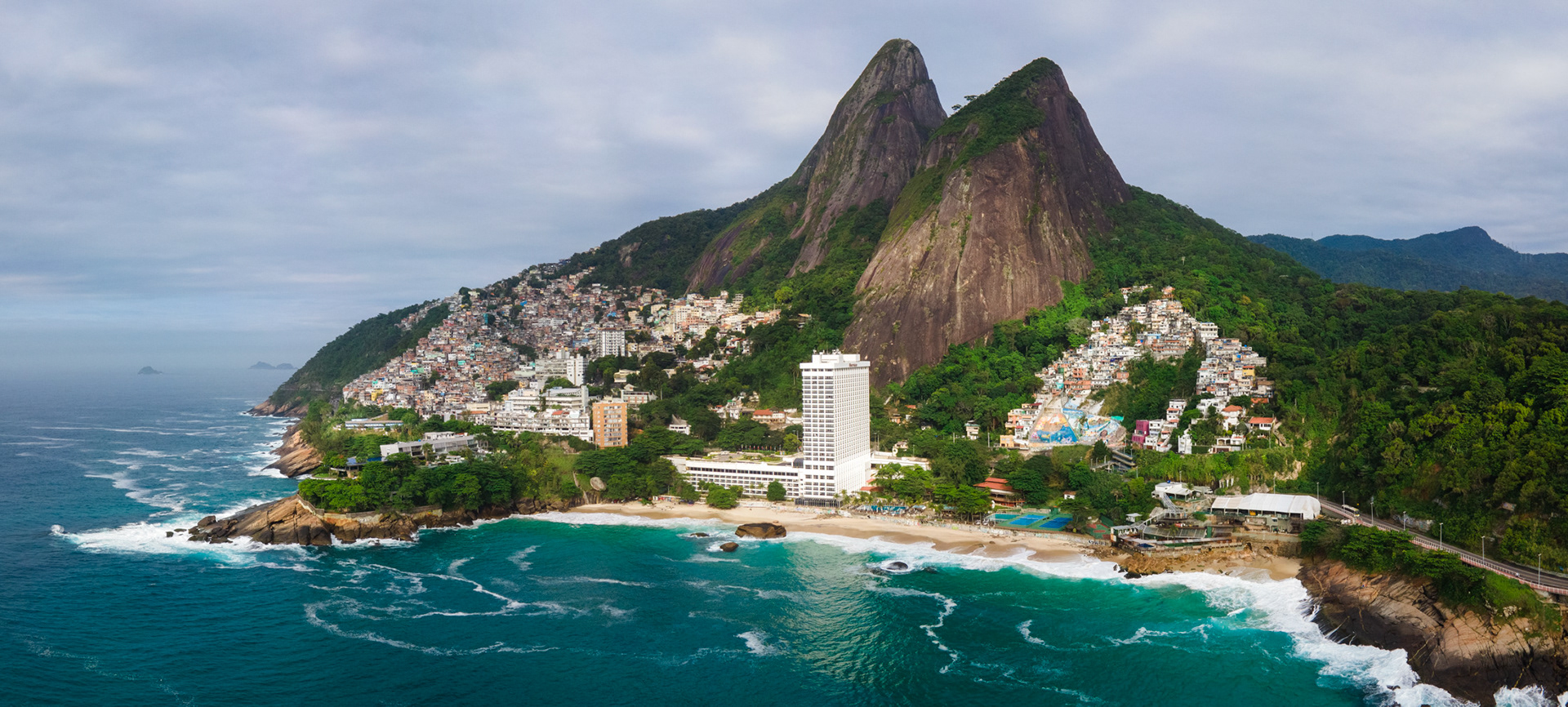 Sheraton hotel and favela, Rio de Janeiro, Brazil.