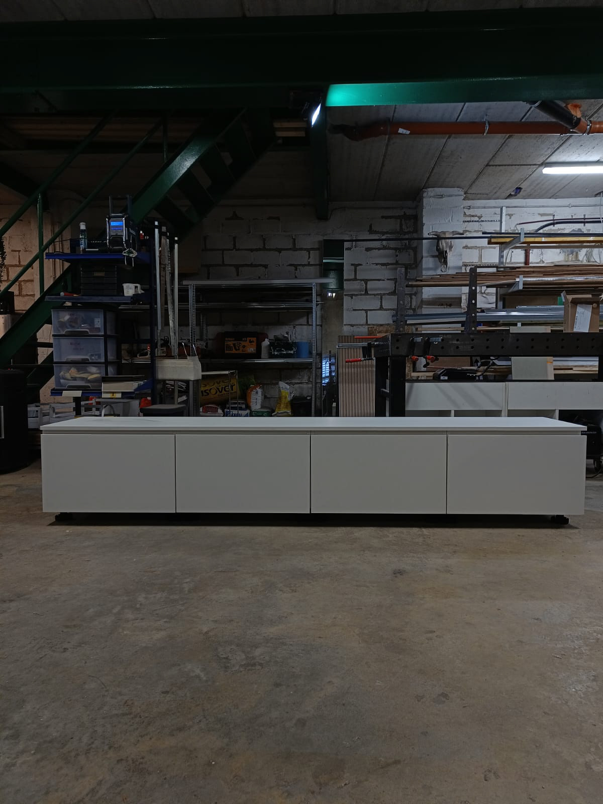 zitbank/kast- witte melamine