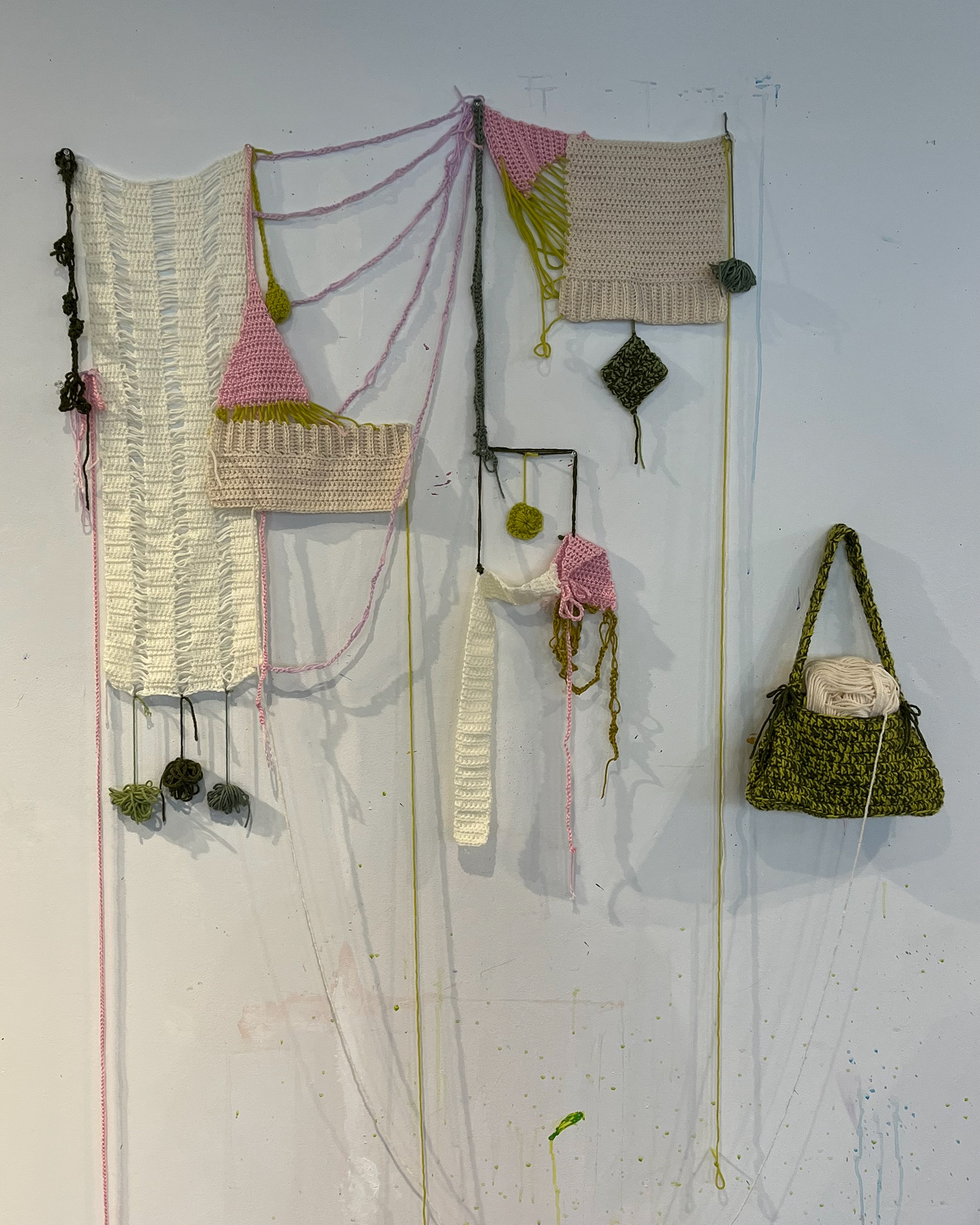 Yarn Drawing #1, 2024, Acrylic Yarn.