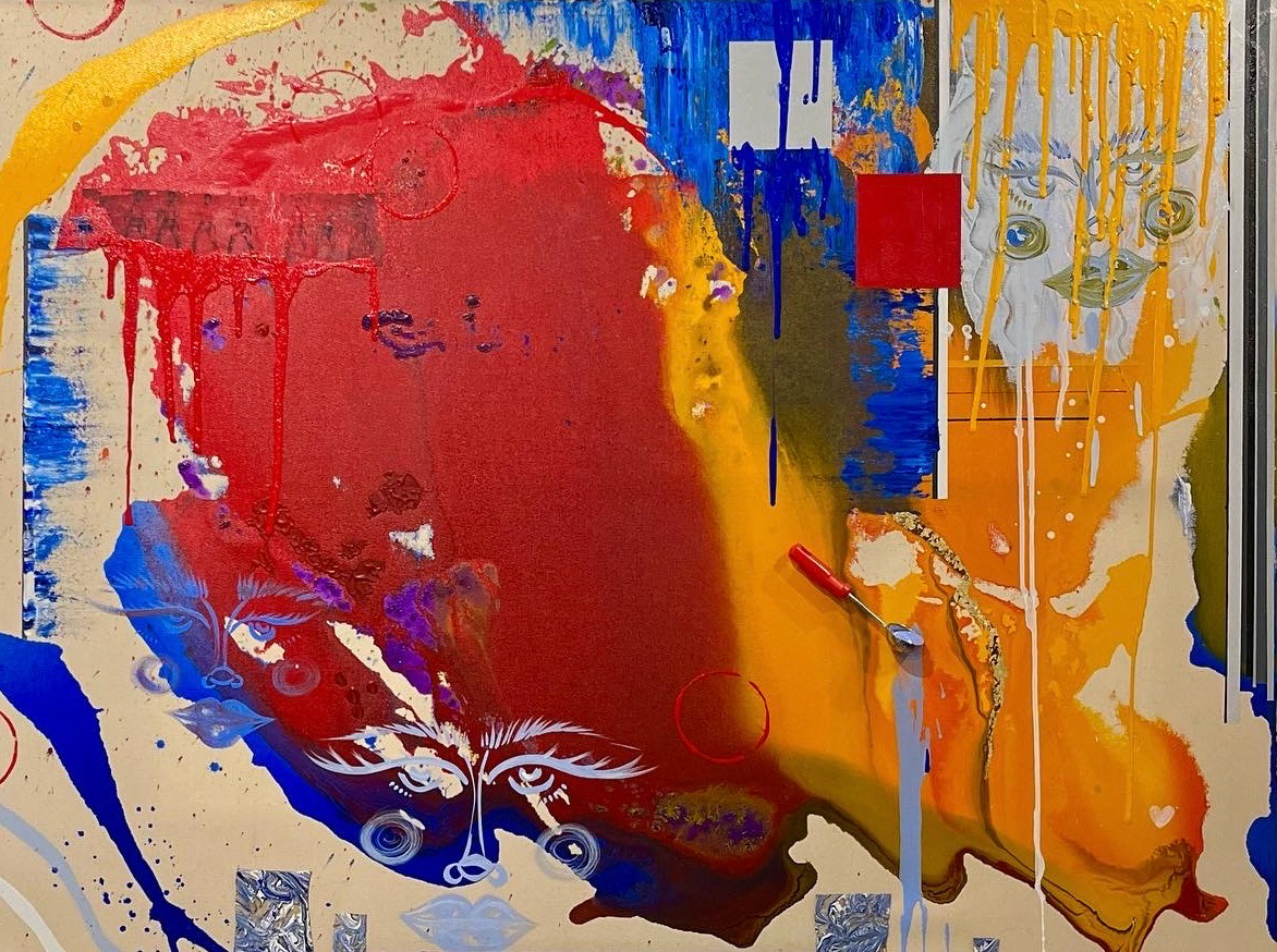Mattea Valvano, Murray, 2022, Mixed Media on Unprimed Canvas.