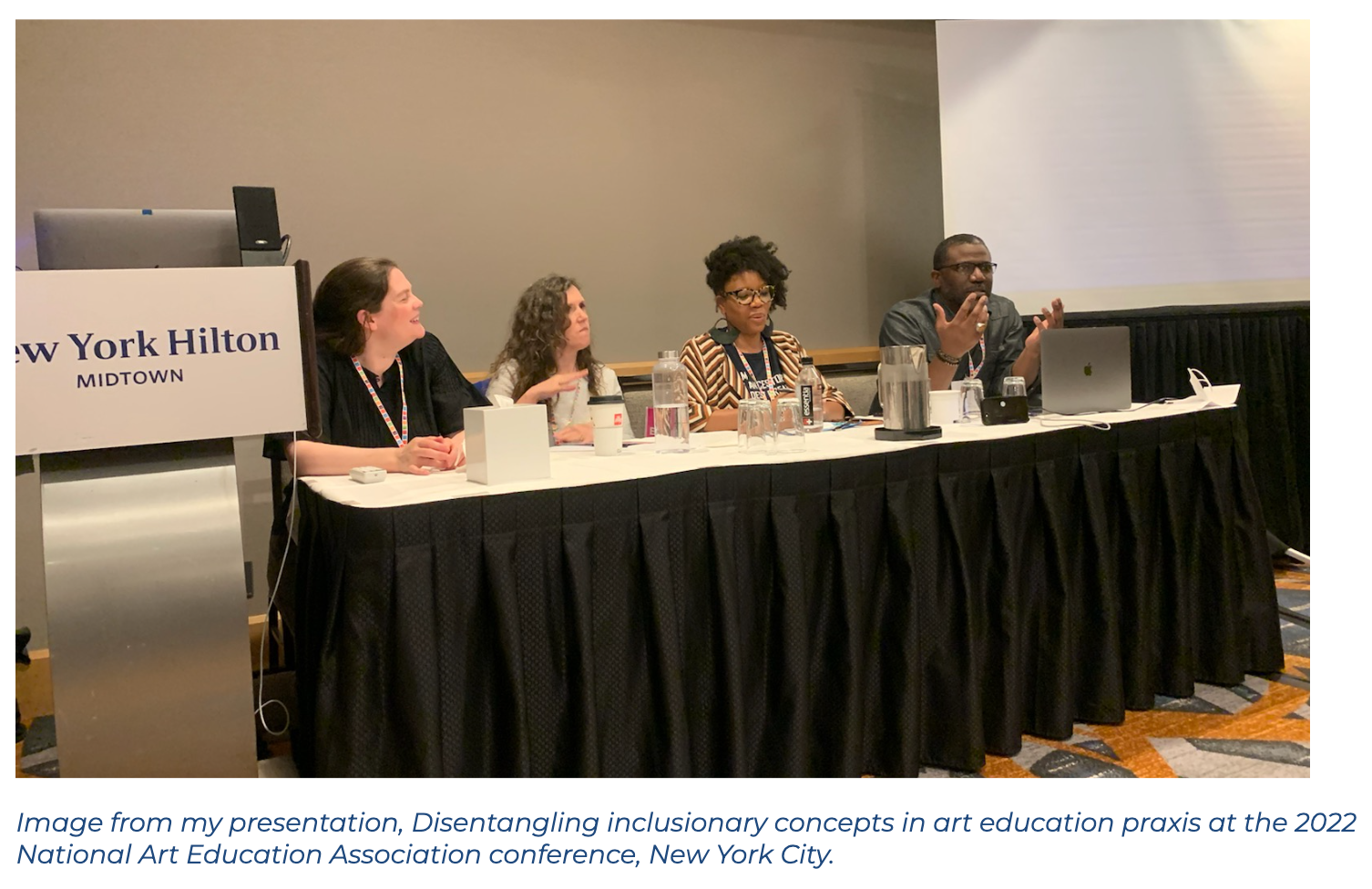 rman, D. (2024, June). Gestural Echoes: Black Visuality in the Age of Visual Accountability. Paper accepted for presentation at the 45th annual International Visual Sociology Association conference, Universidad Veracruzana, Xalapa, Mexico. Herman, D. (2023, November). A refusal: Art and literacy during the Antebellum Era. Paper accepted for presentation at the Mapping Art Education Histories convening, Columbia University, Teacher’s College, New York. NY. Herman, D. (2023, October). Art and wellness: Childhood gestures. Panel theme: Critical Phenomenological Research in Art Education. Co-panelist: Sarah Travis, University of Illinois -Urbana Champaign; Tyson Lewis, University of North Texas; Emily Hood, University of Arkansas at Little Rock; Christina Donaldson, University of North Texas. Art Education Research Institute, College of Fine Arts at the University of Arizona, Tucson, USA.