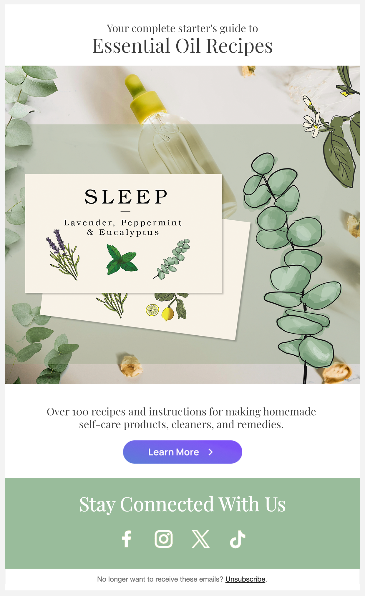 Essential Oil Recipes Email Design