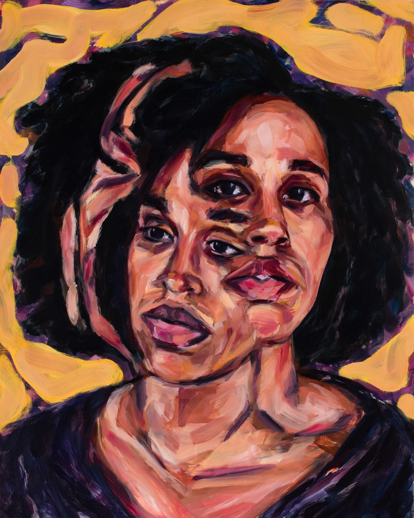Flowering Faces, 16"x20", oil on canvas