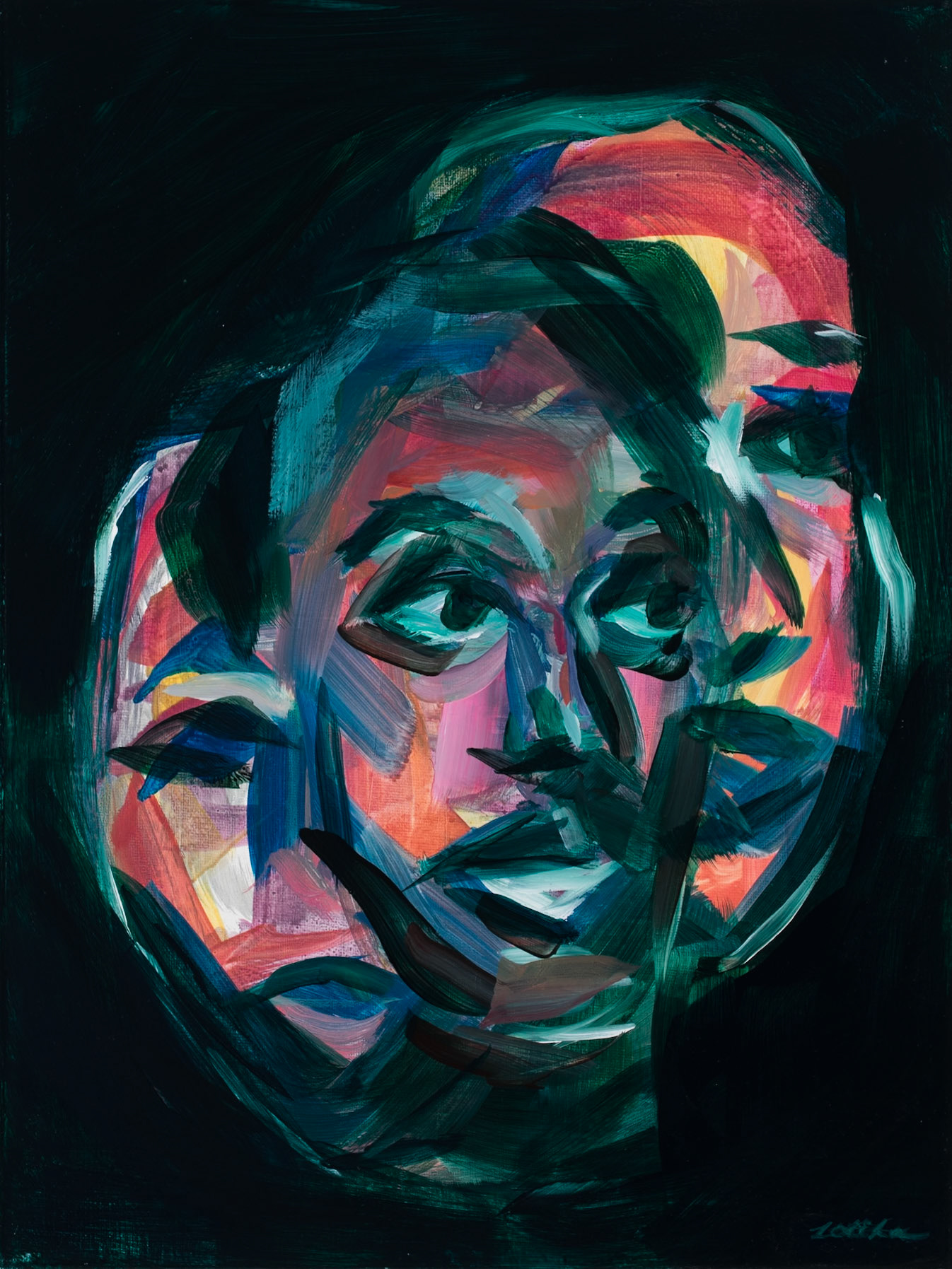 Mosaic, 12"x16", acrylic on canvas