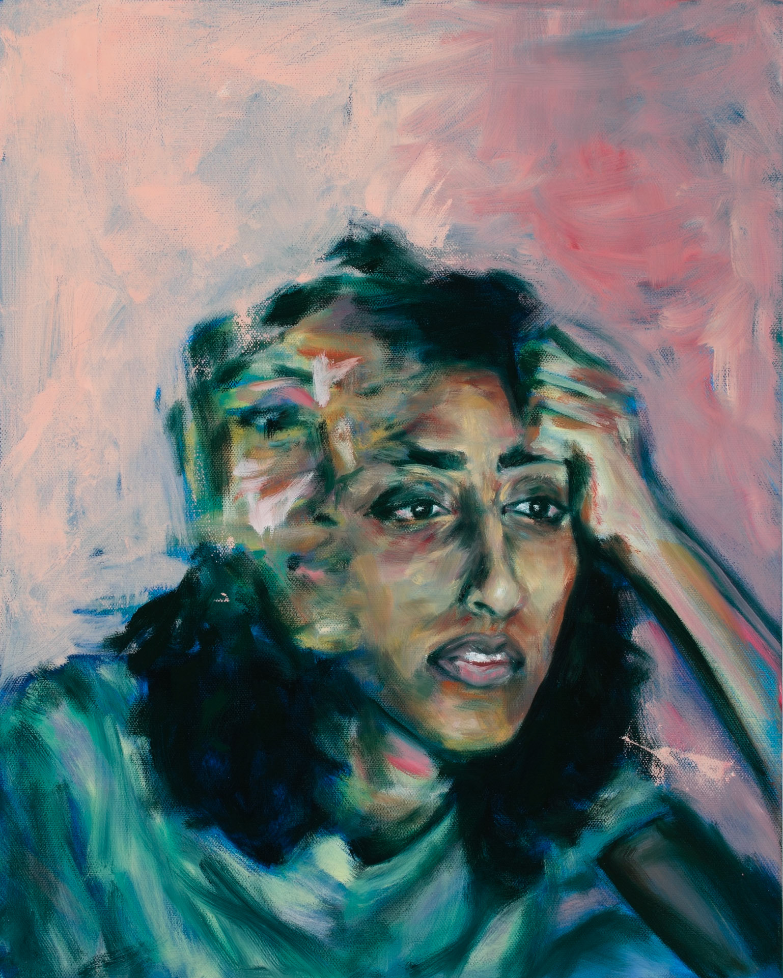 Vanishing Faces, 16"x20", oil on canvas