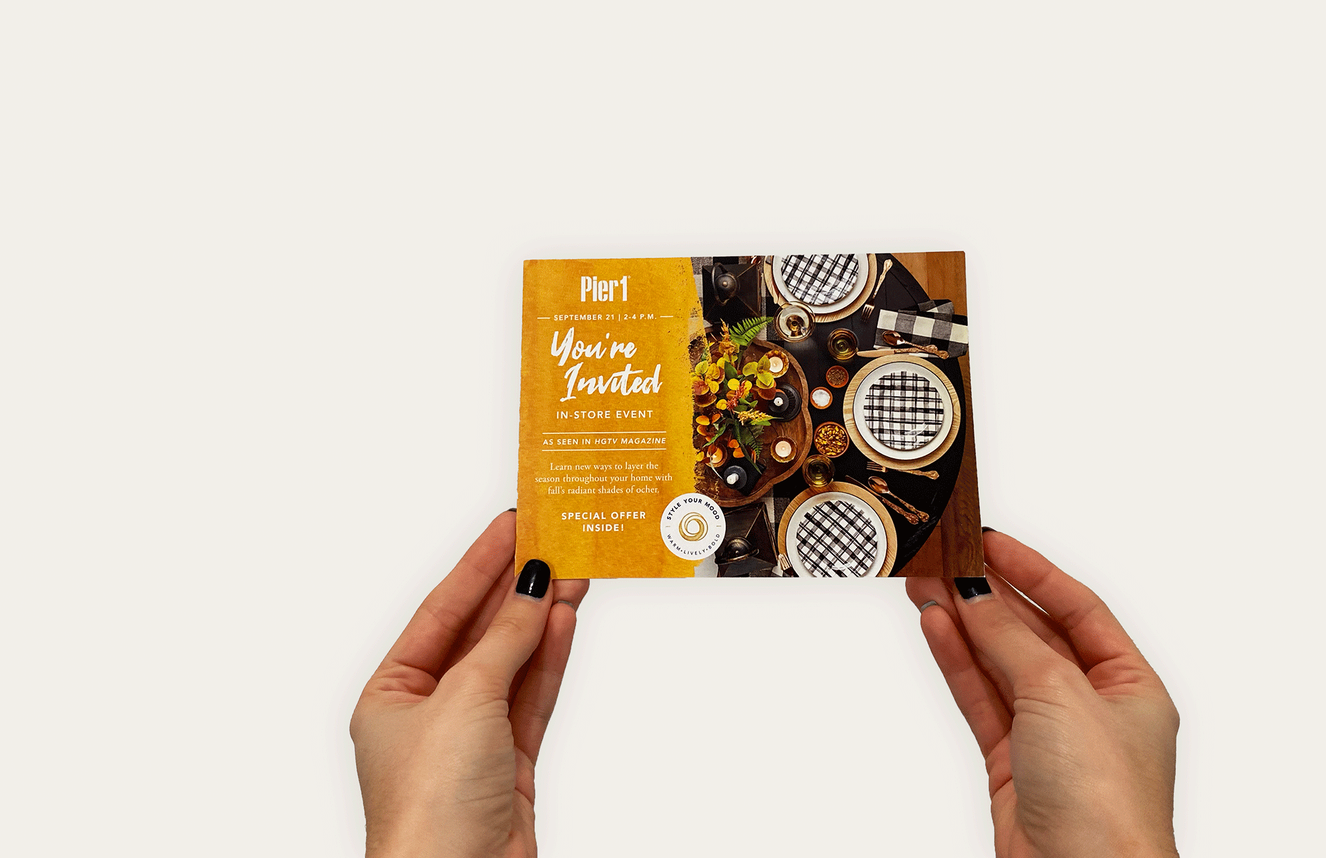 Printed mailer with coupon on the back.