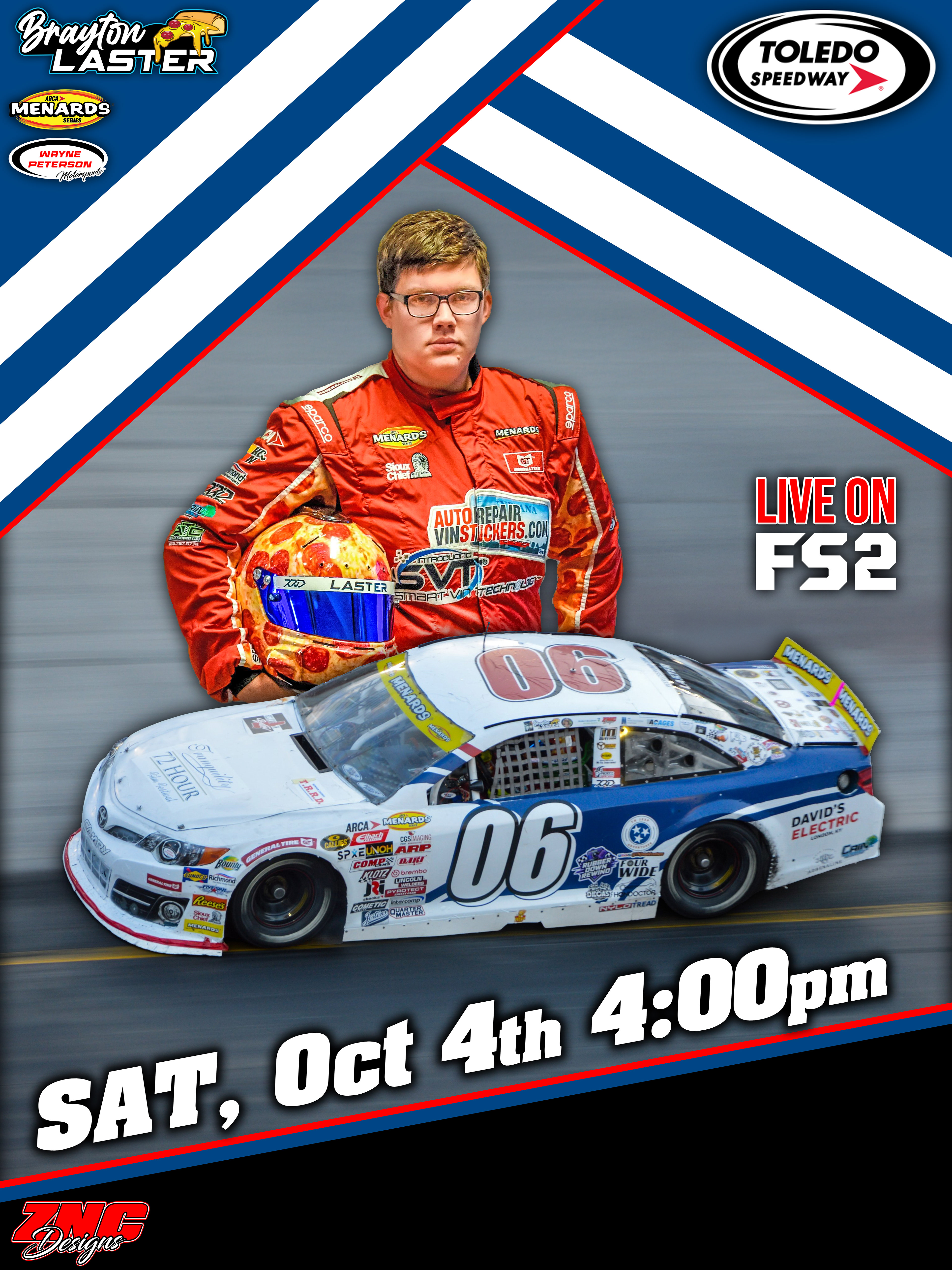 Brayton Laster 2025 Toledo Speedway Promo Graphic