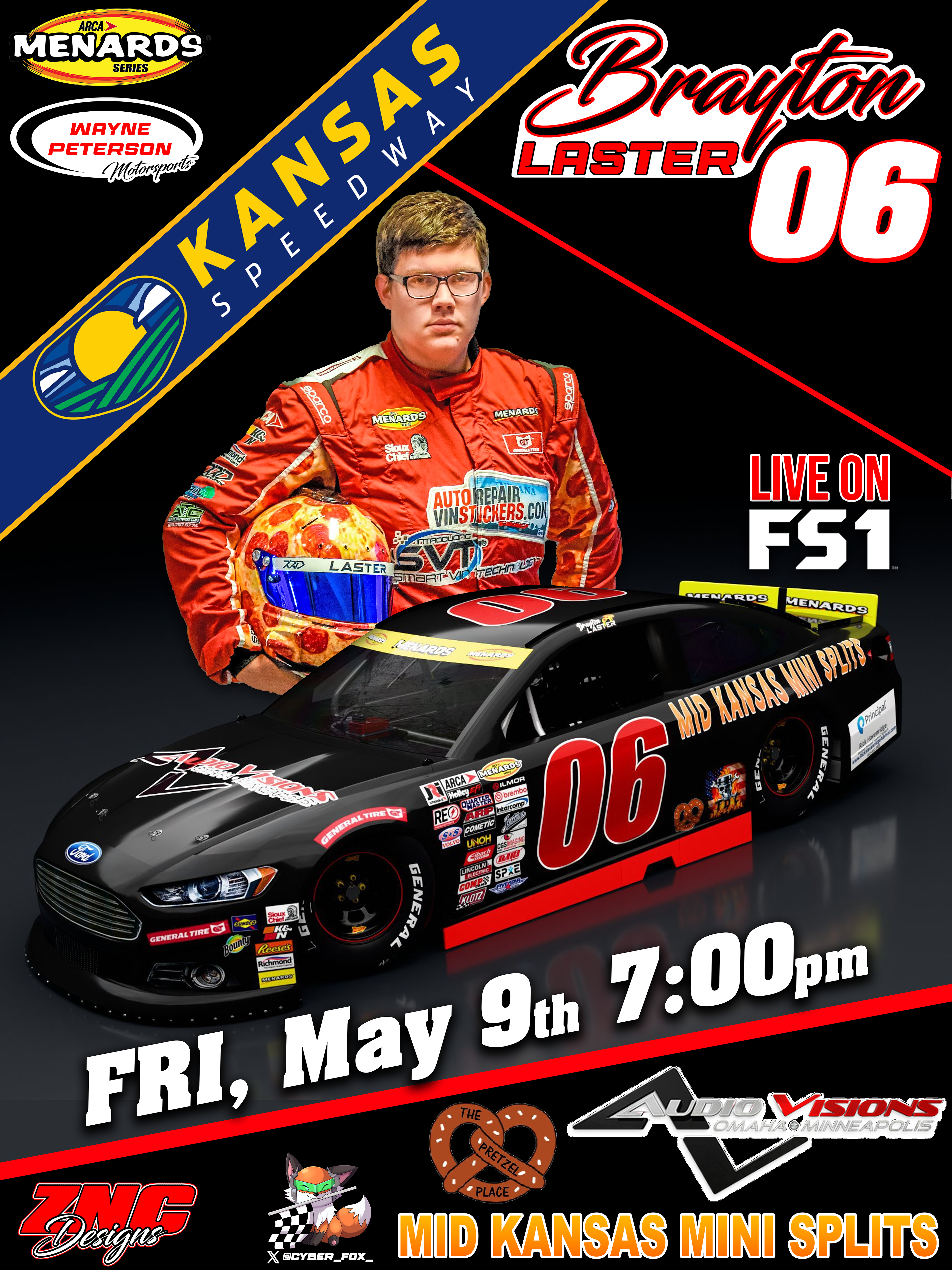 Brayton Laster 2025 Kansas Speedway Promo Graphic