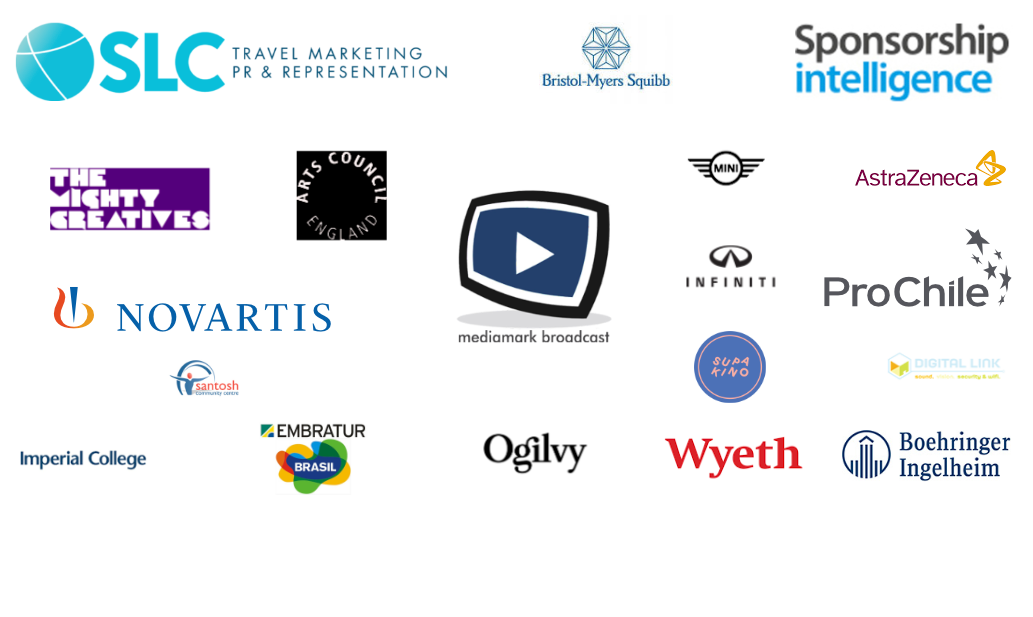 Logos of some of the clients Reel Monkey Productions has worked with
