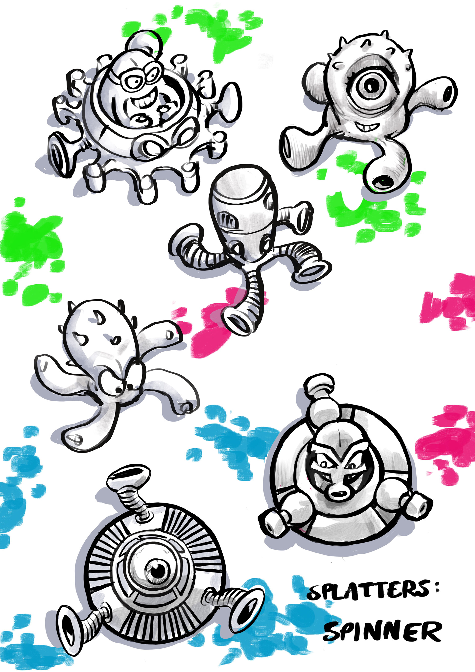 Concepts for spinning type Splatters