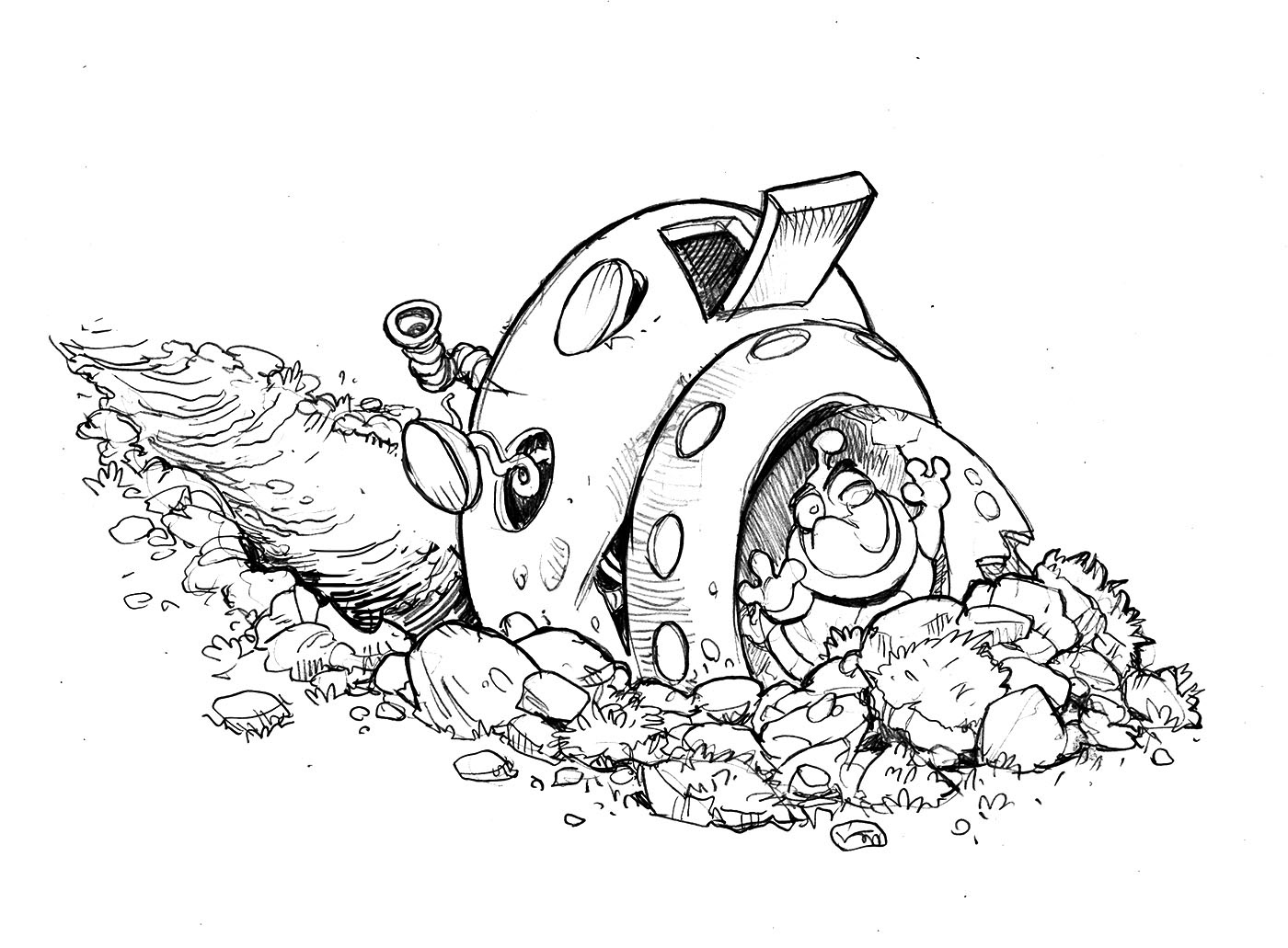 Crashes UFO sketch