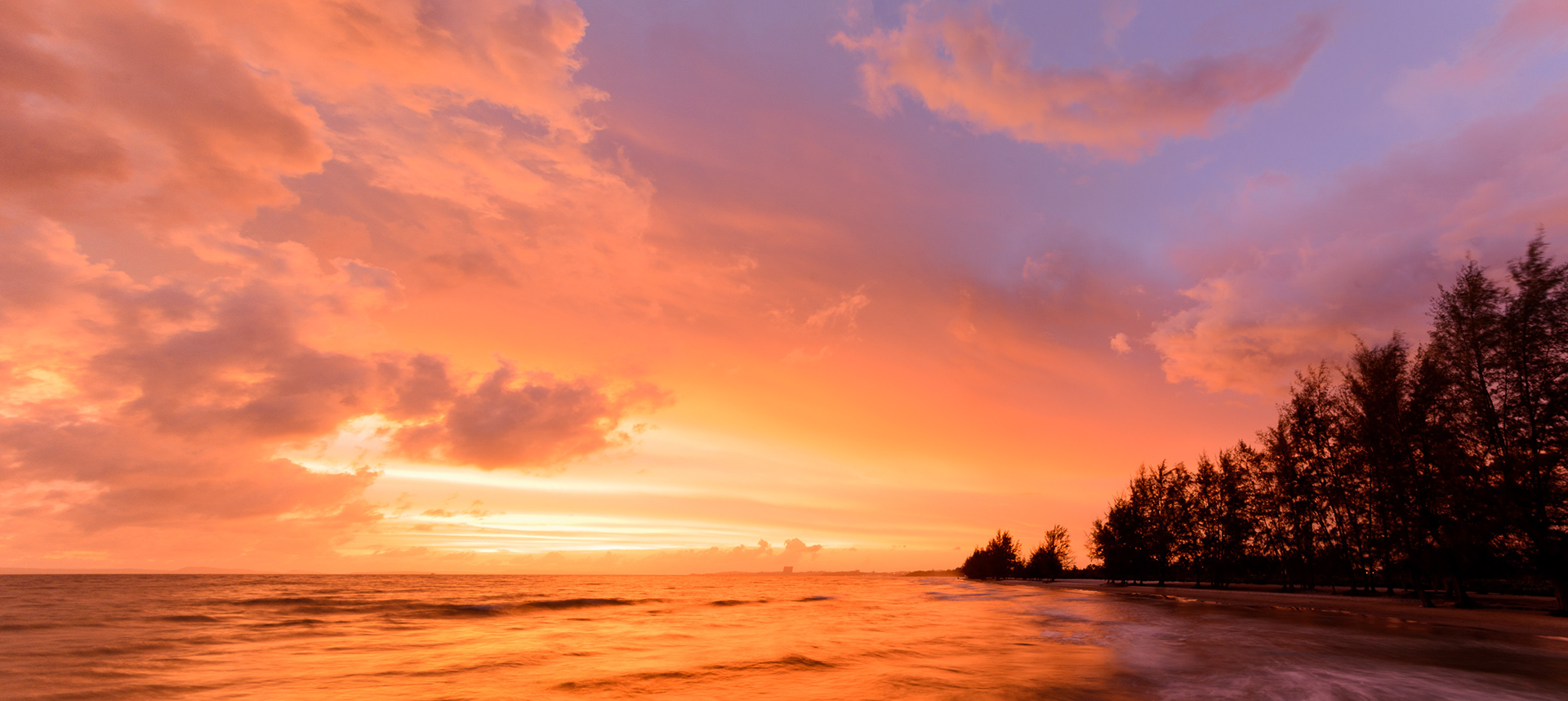 Sunset over Otres Beach in Sihanoukville Cambodia