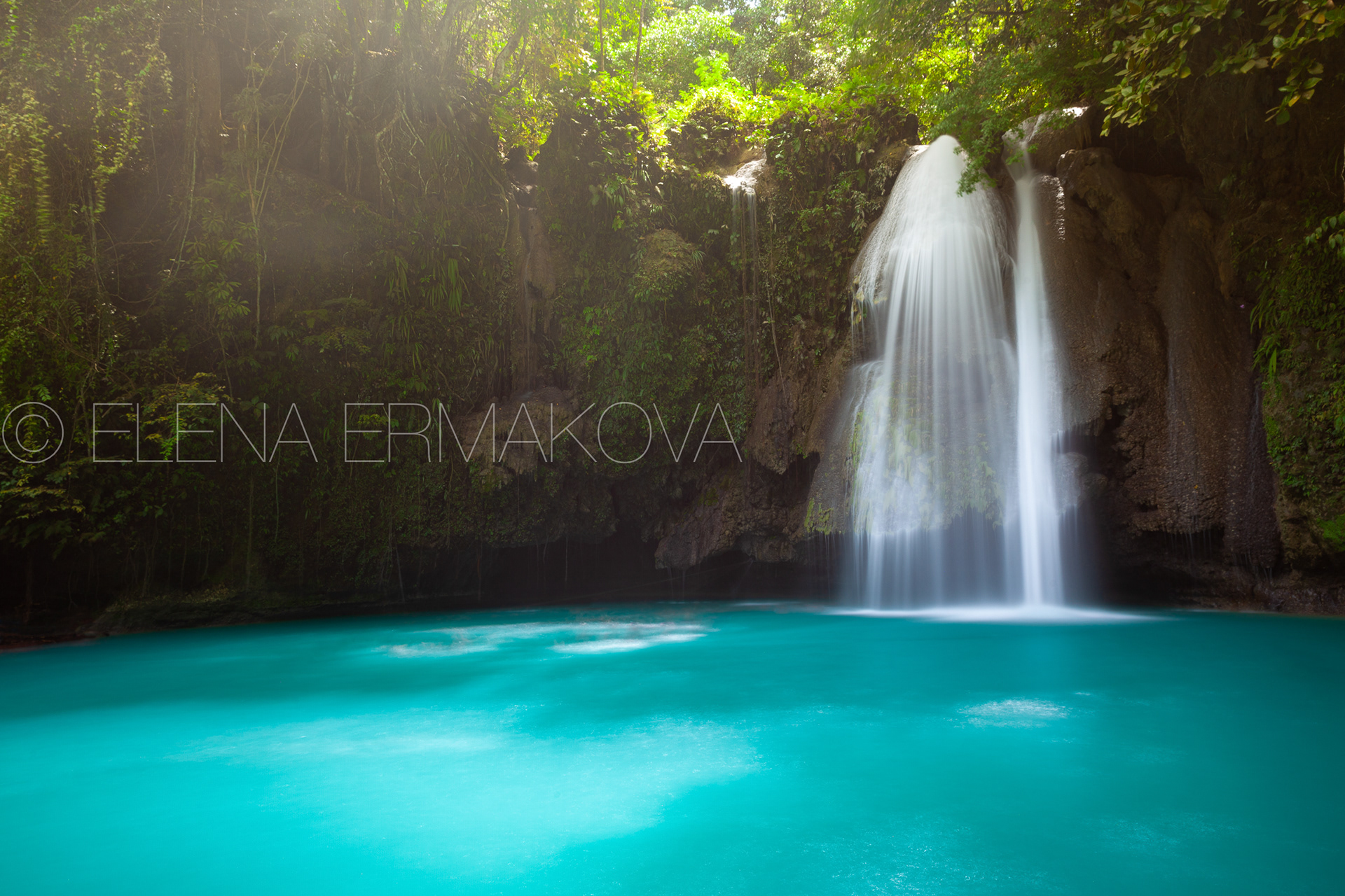 Kawasan waterfalls located on Cebu Island, Philippines