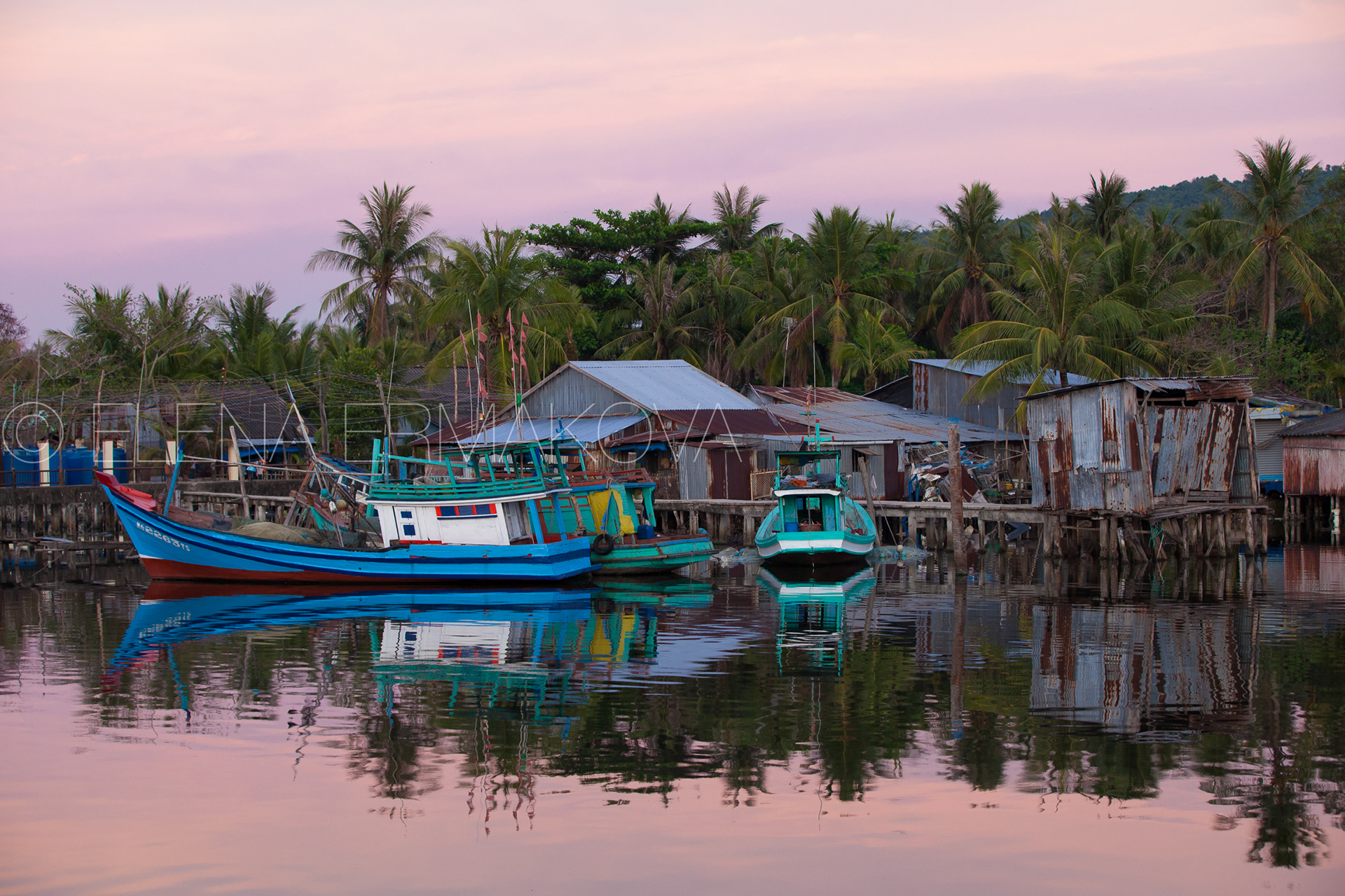 Fishing village at sunset, Phu Quoc, Vietnam