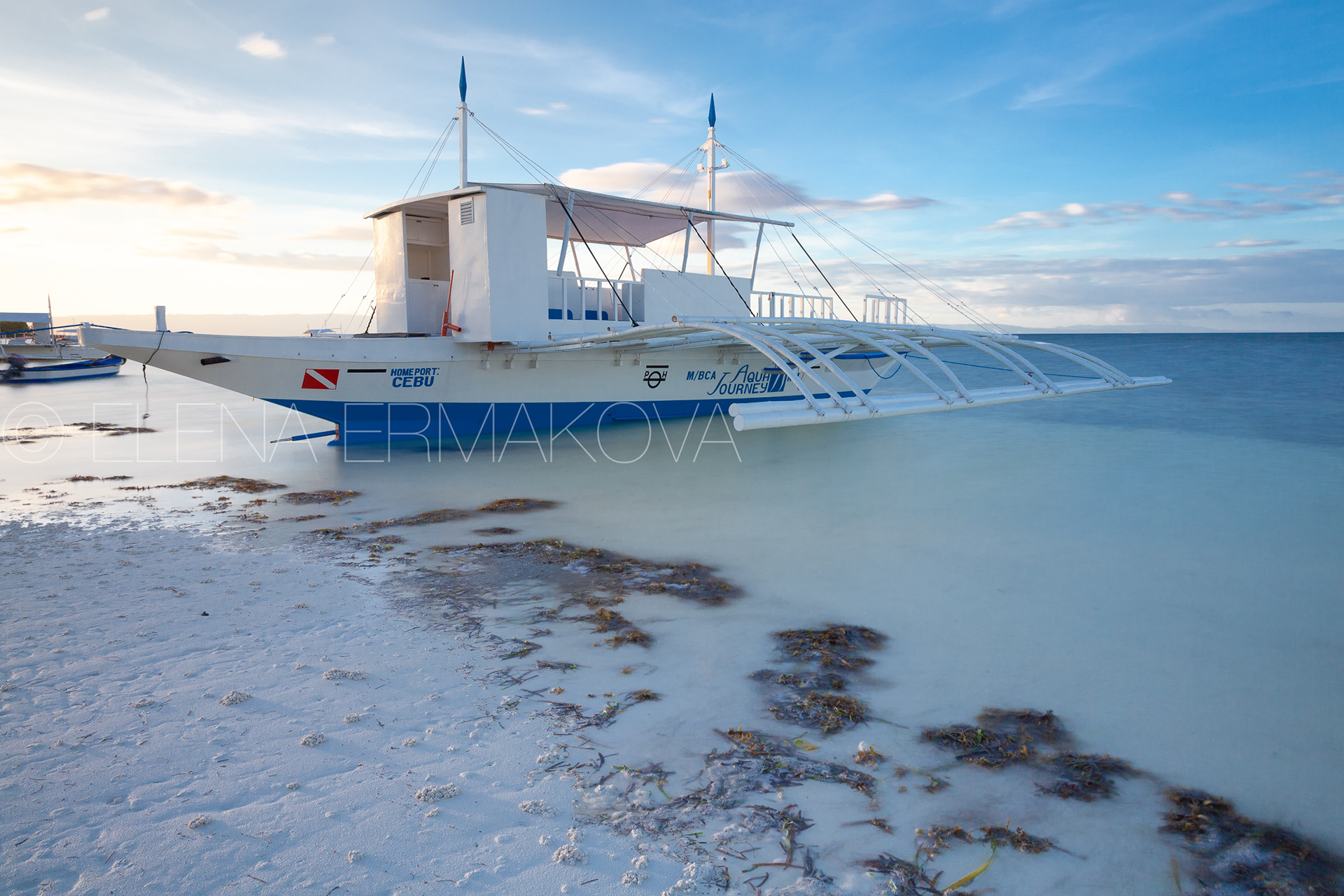 Traditional Filipino Bangka boats on the beach, Panglao, Philippines