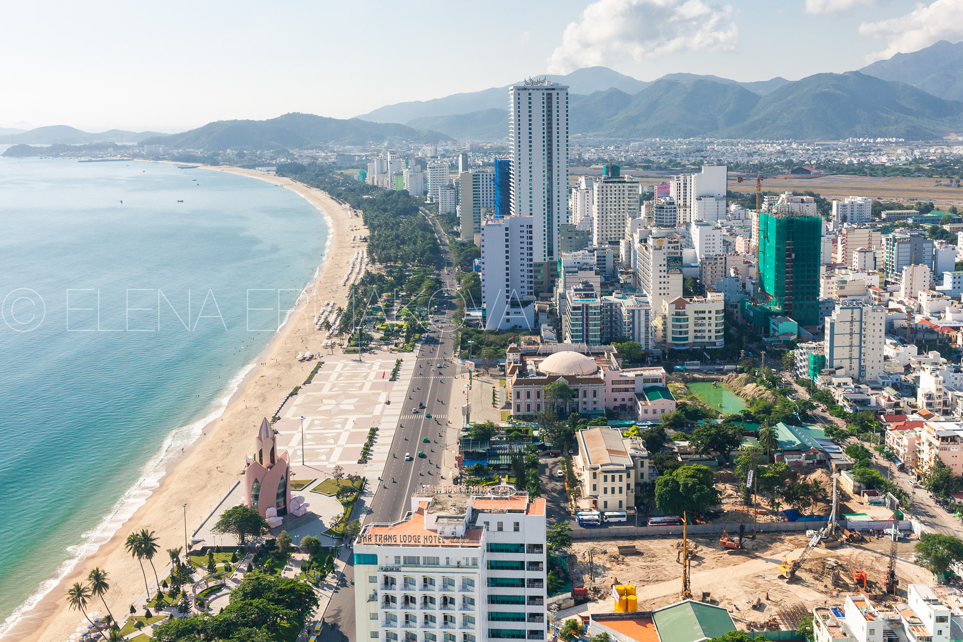 Panoramic daytime view of Nha Trang city, popular tourist destination in Vietnam