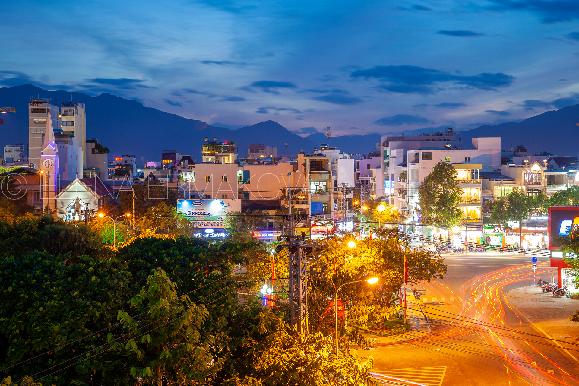 Dusk view over the Nha Trang city, Vietnam